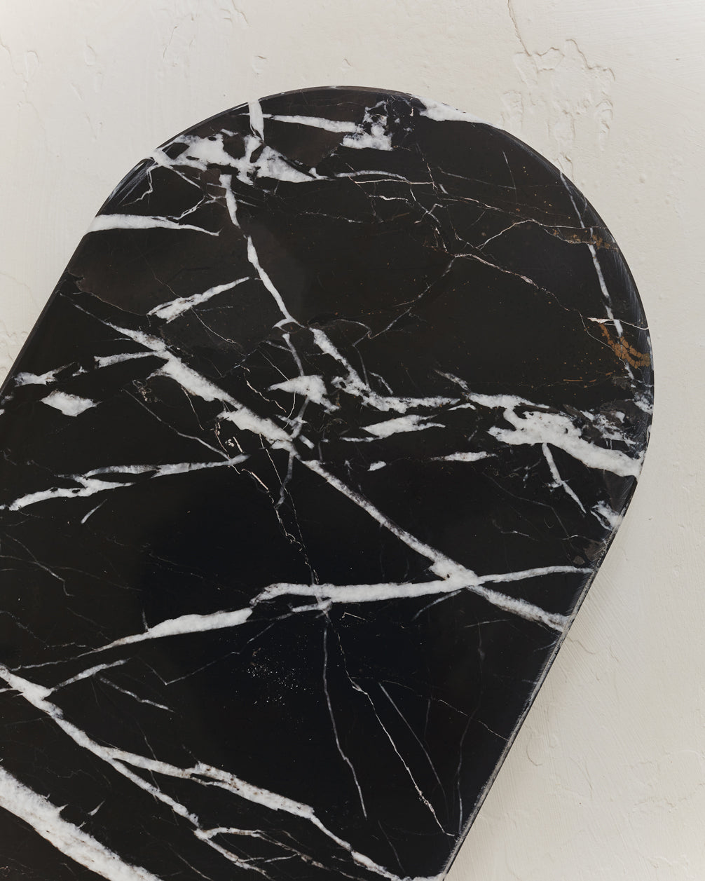 Noble Oval Marble Tray in Black