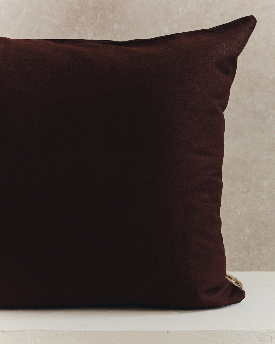 Plain Linen Cushion Cover | Espresso