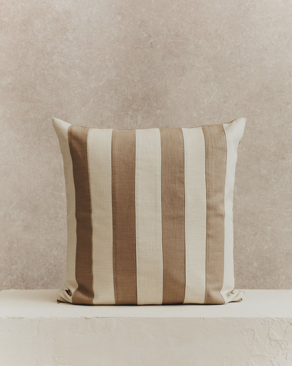 Mini Stripe Cushion Cover | Stone and Ecru