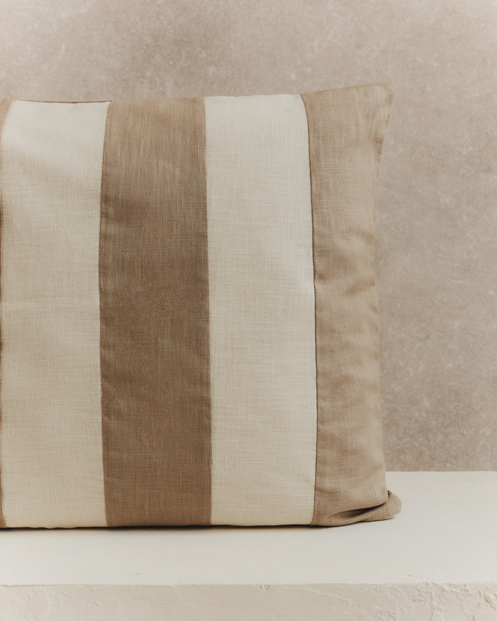 Maxi Stripe Cushion Cover | Stone and Ecru