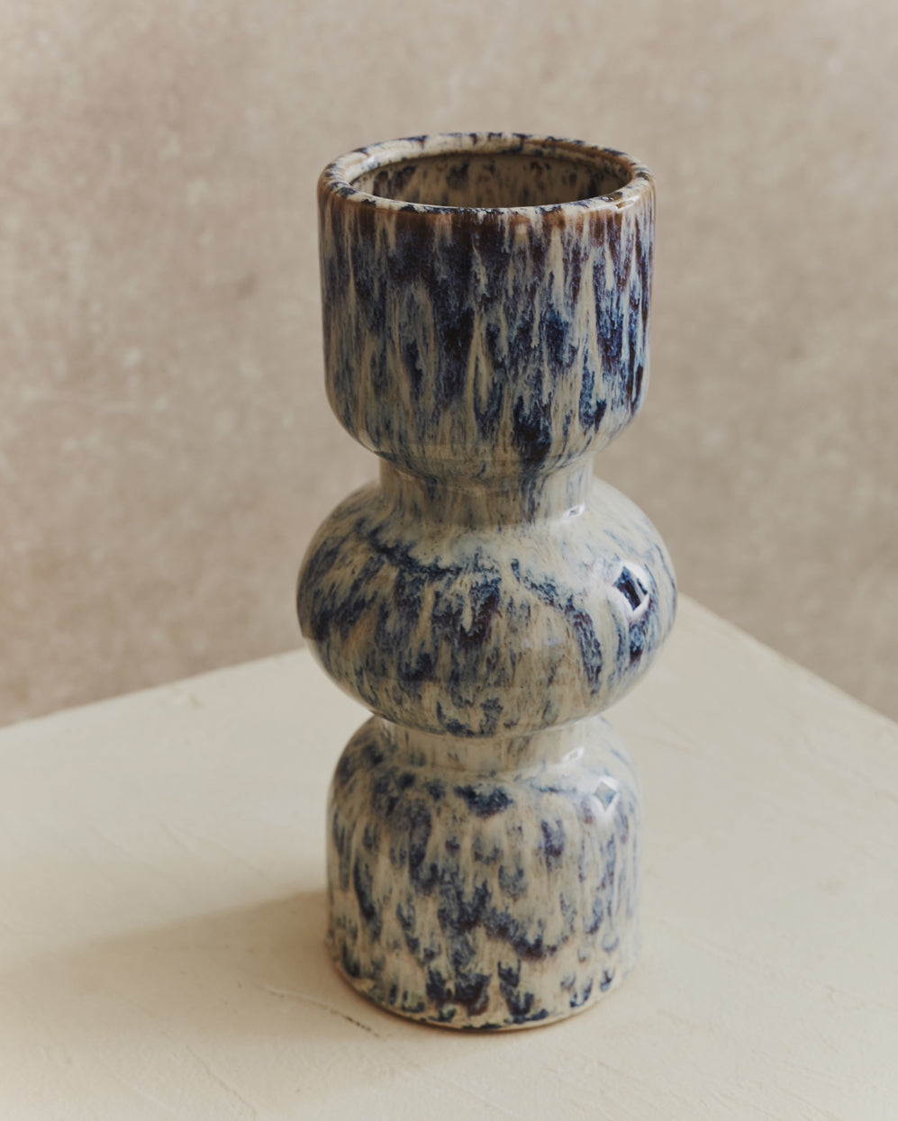 Blip Blue and Beige Vase | Medium