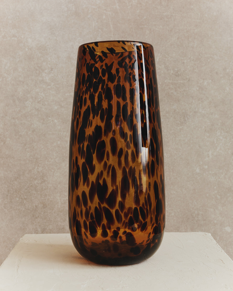 Cesil Tortoise Shell Glass Vase | Large