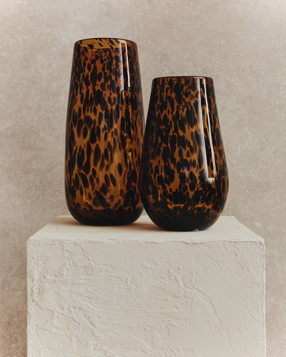 Cesil Tortoise Shell Glass Vase | Small