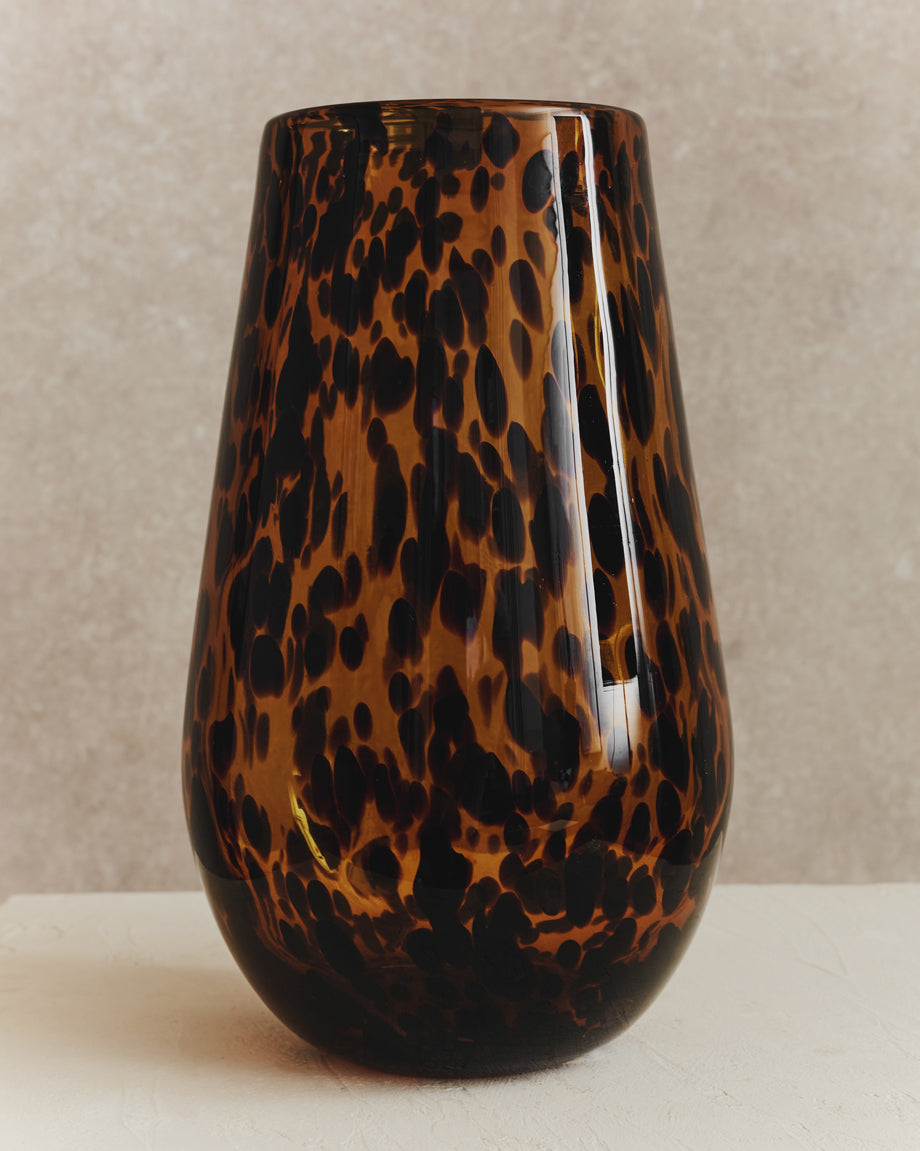 Cesil Tortoise Shell Glass Vase | Small