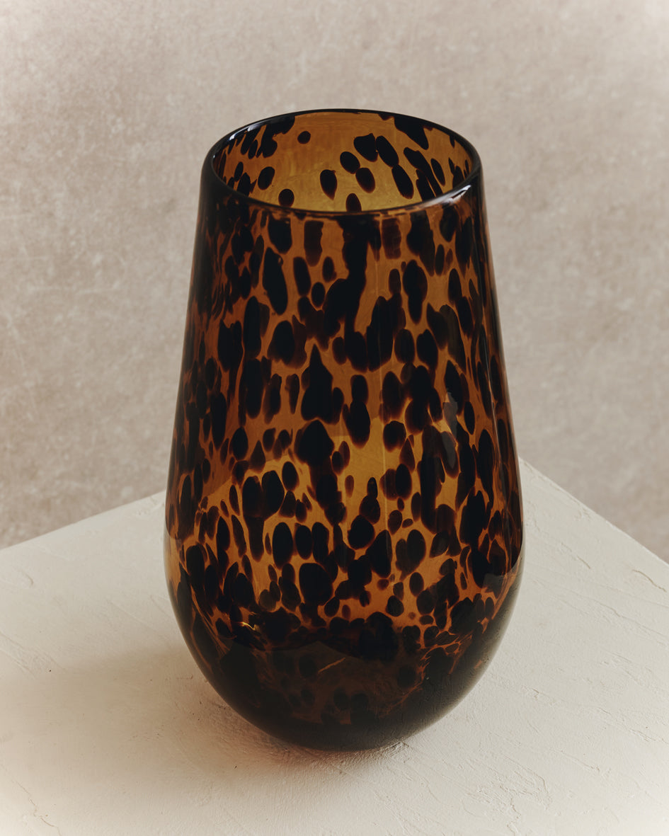 Cesil Tortoise Shell Glass Vase | Small
