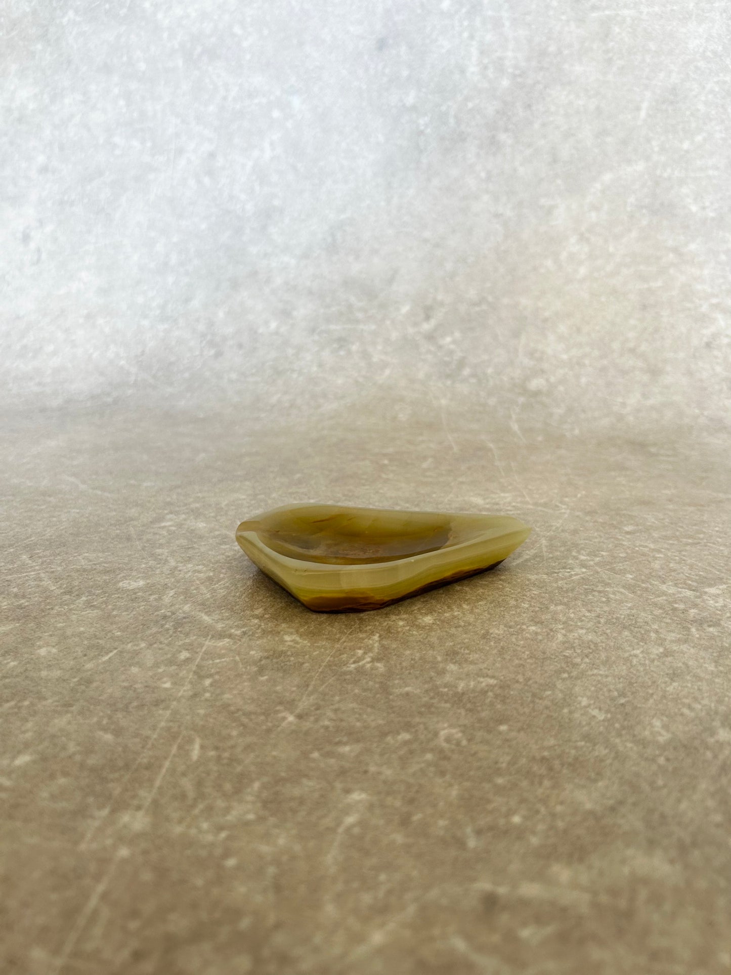 Vintage Cream and Green Onyx Trinket Dish