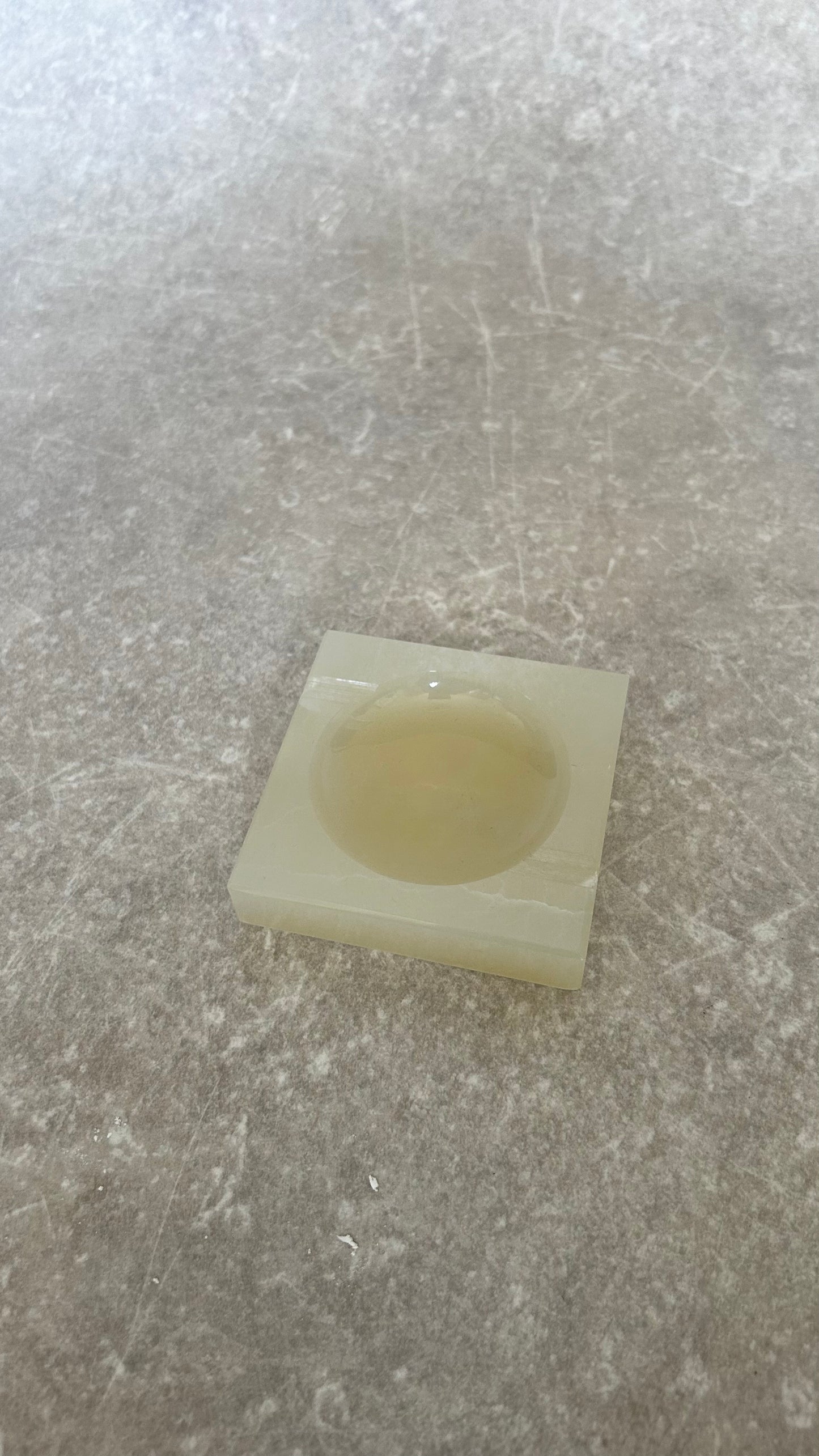 Vintage Cream Onyx Square Trinket Dish