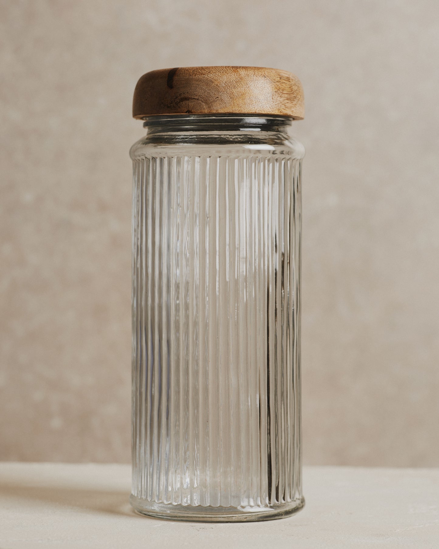 Pantry Mango Wood Glass Storage Jar | Large