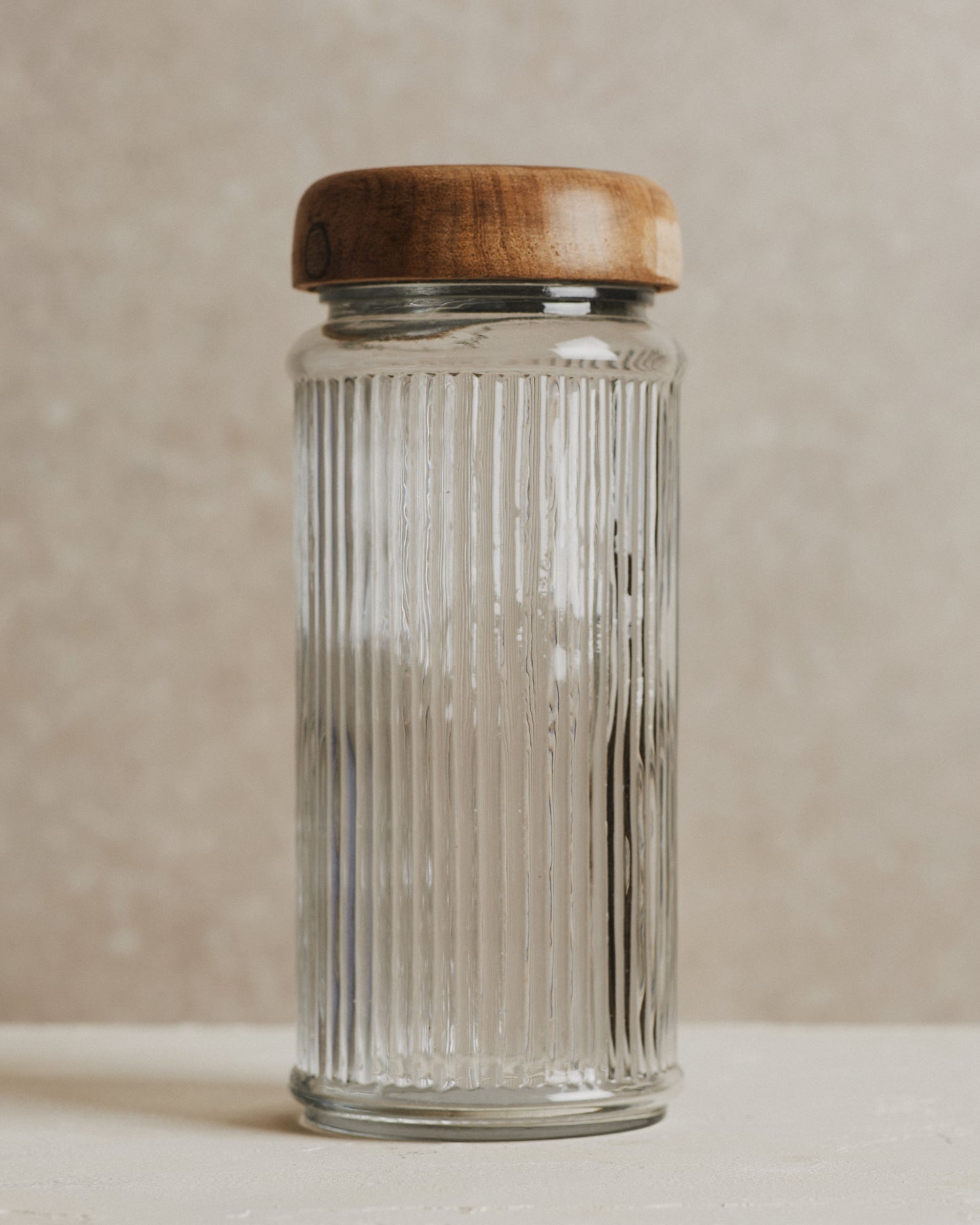 Pantry Mango Wood Glass Storage Jar | Medium