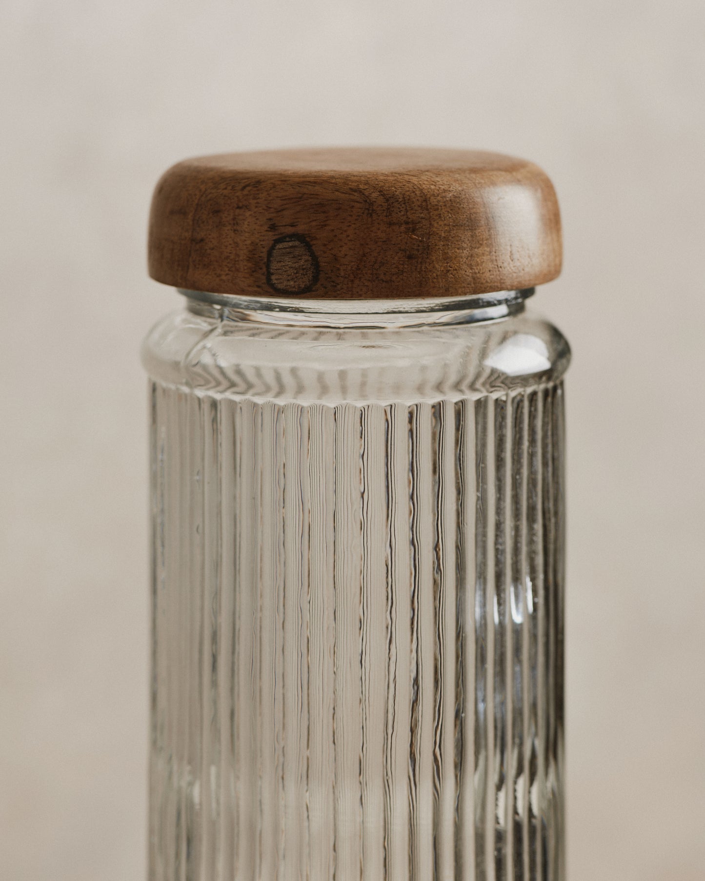 Pantry Mango Wood Glass Storage Jar | Medium