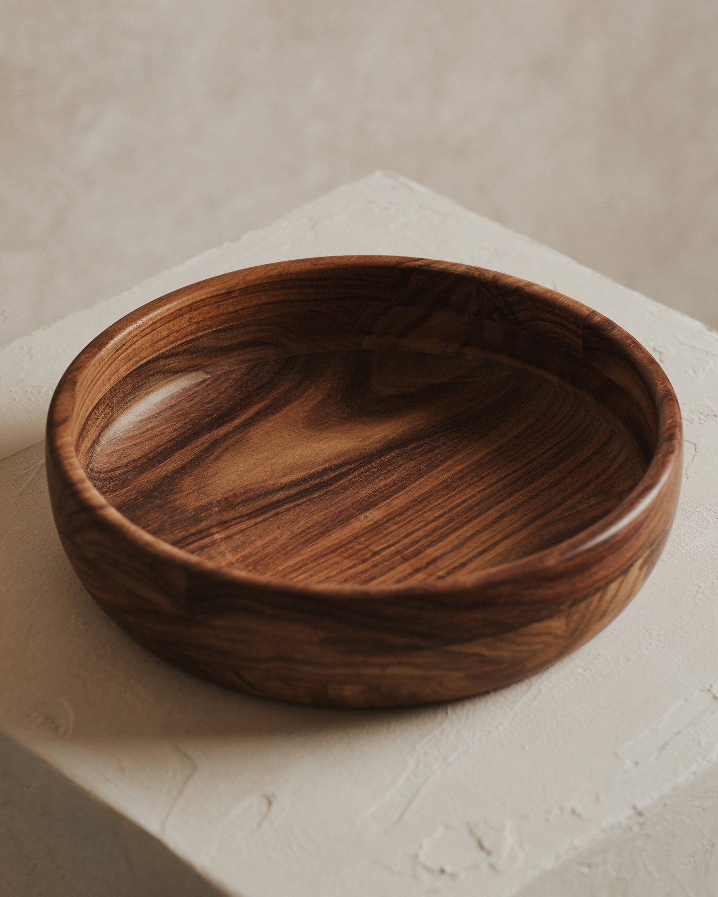 Cora Dark Wood Salad Bowl | 24.6cm Dia