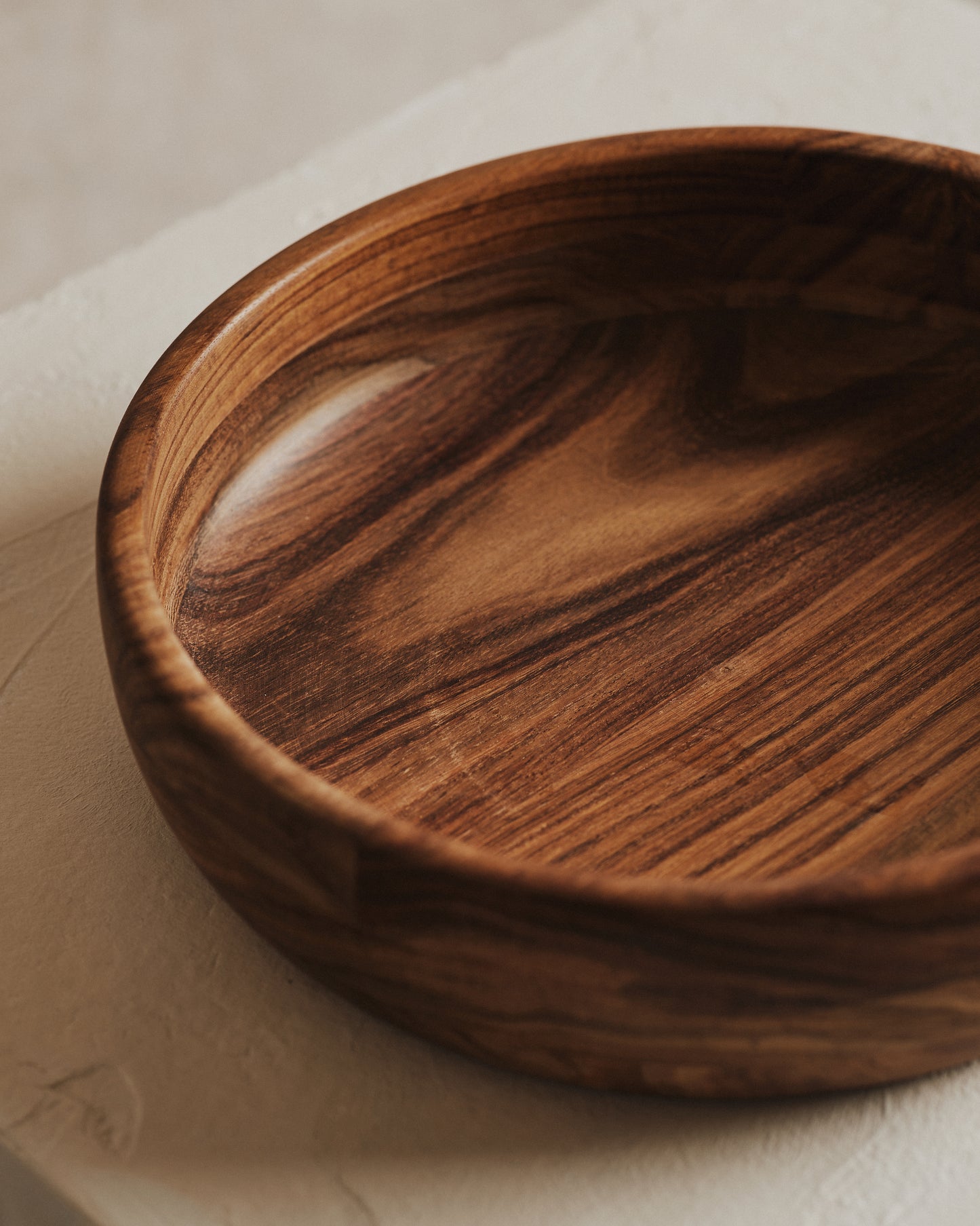 Cora Dark Wood Salad Bowl | 24.6cm Dia