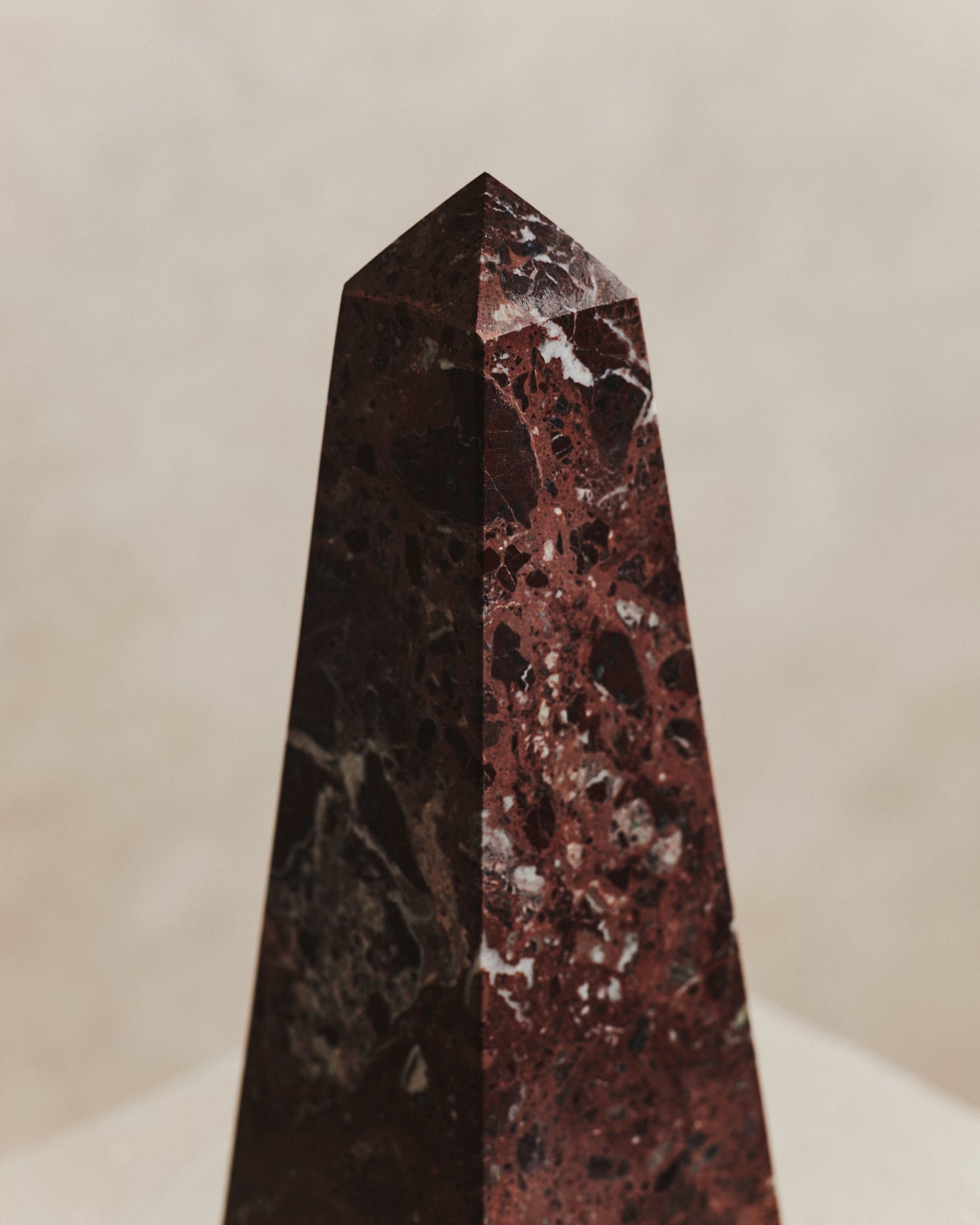 Noble Small Marble Obelisk in Wine