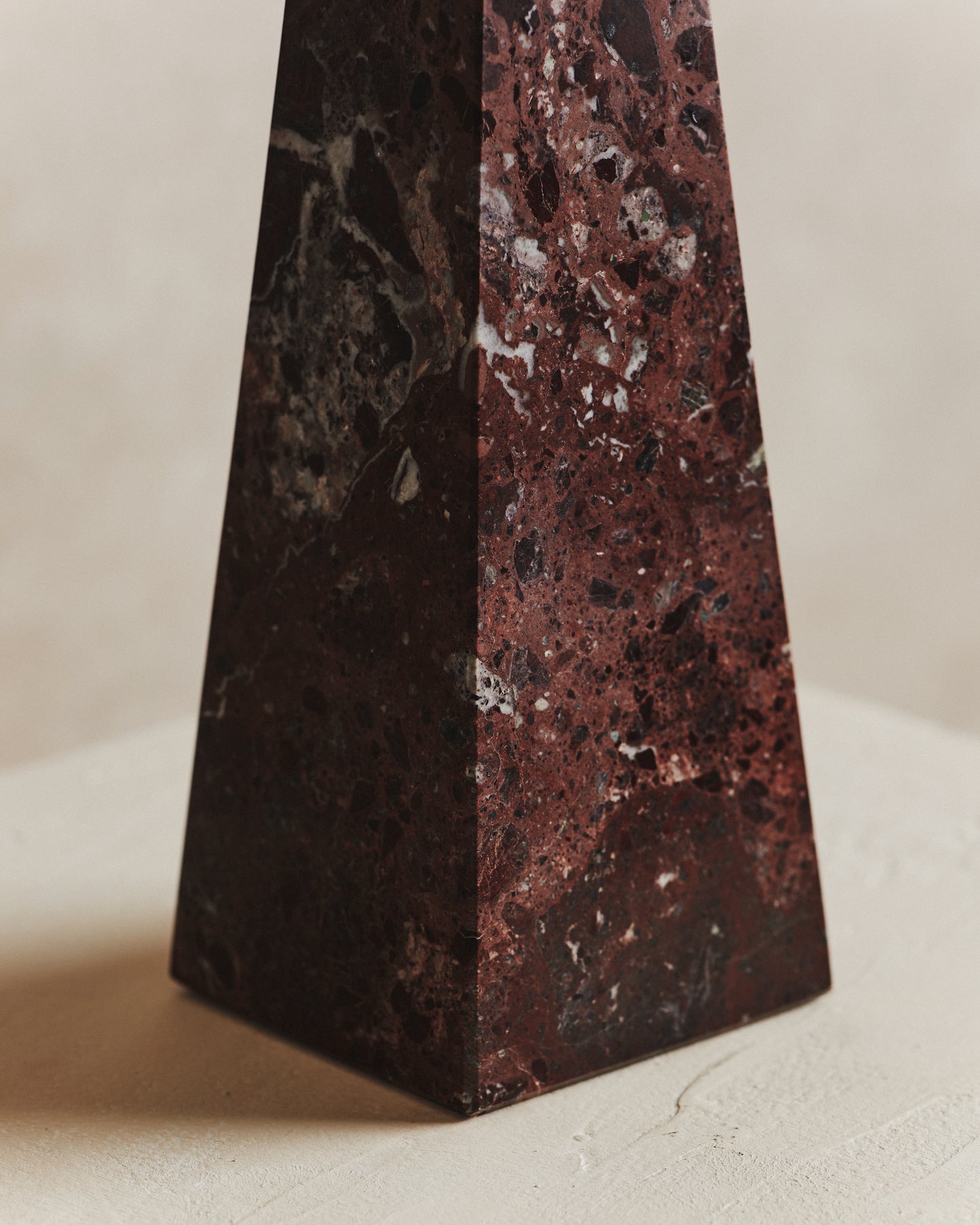 Noble Small Marble Obelisk in Wine