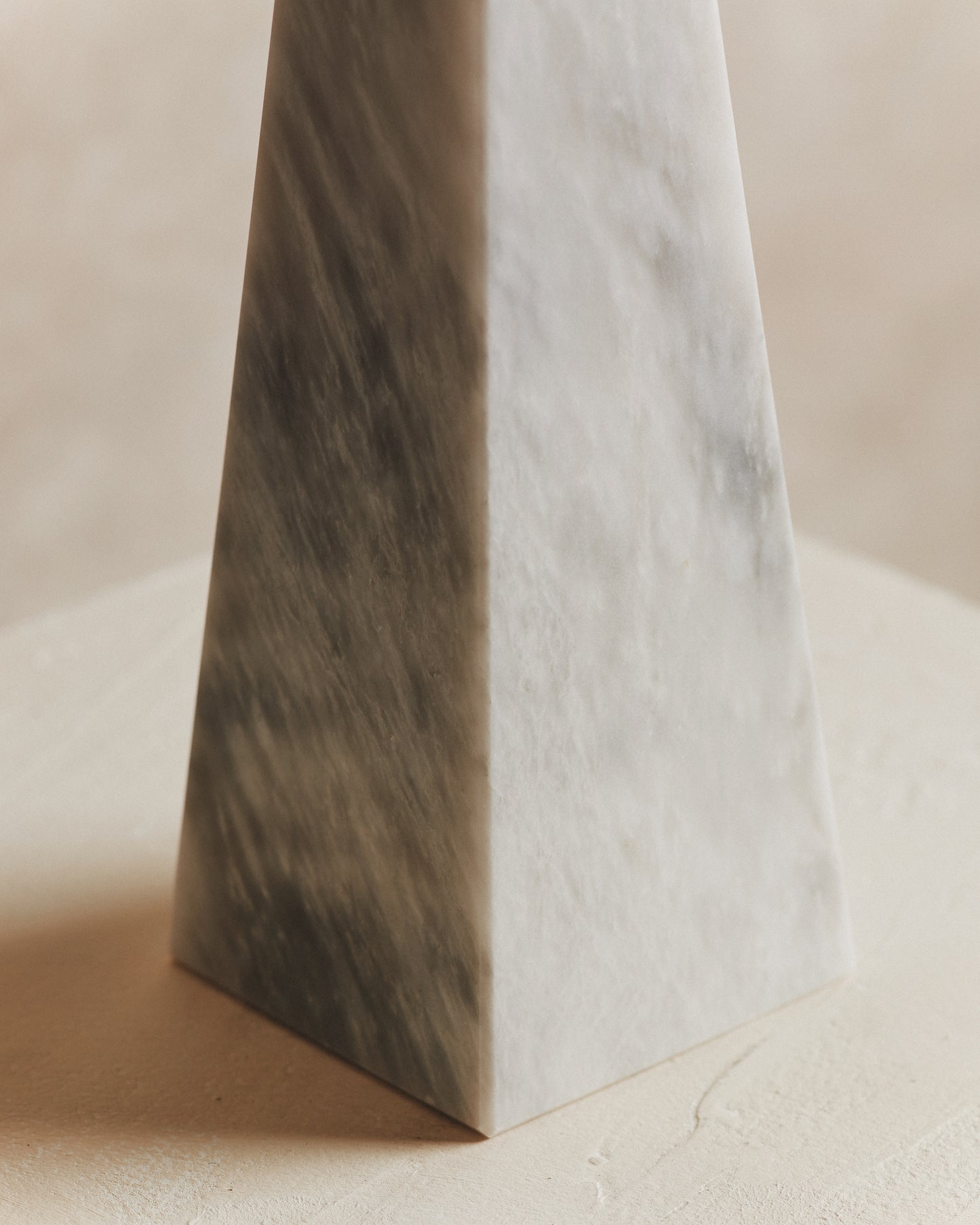 Noble Small Marble Obelisk in White