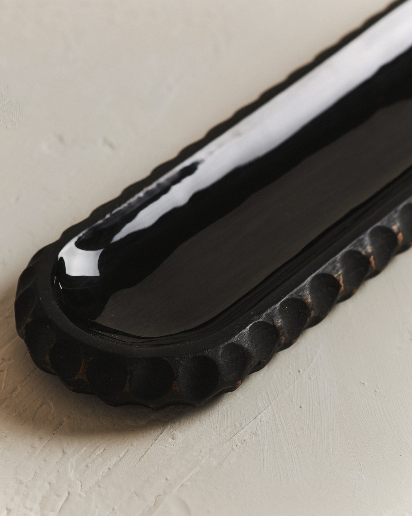 Oryn Black Wooden Serving Dish