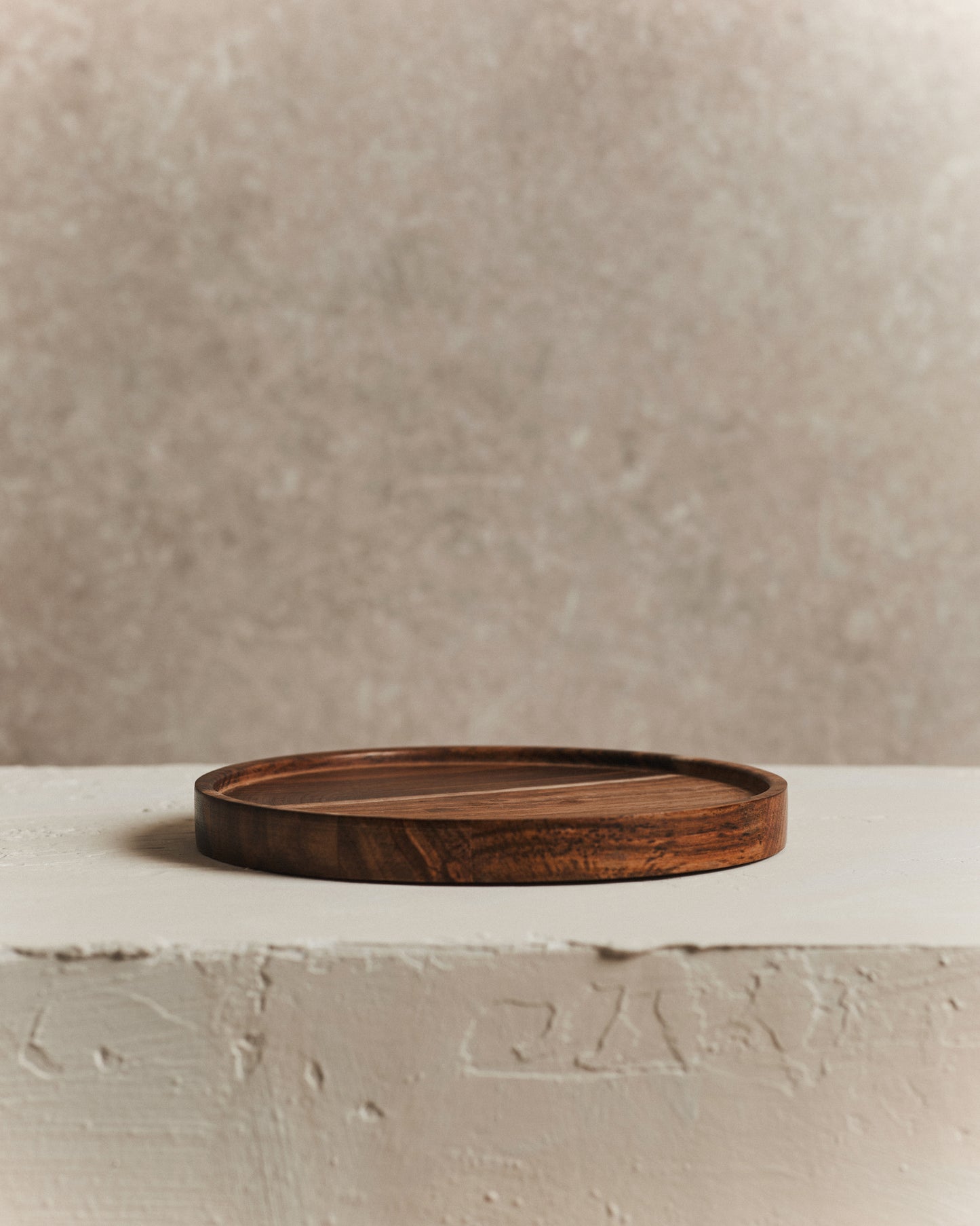 Cora Dark Wood Tray | 20cm Dia