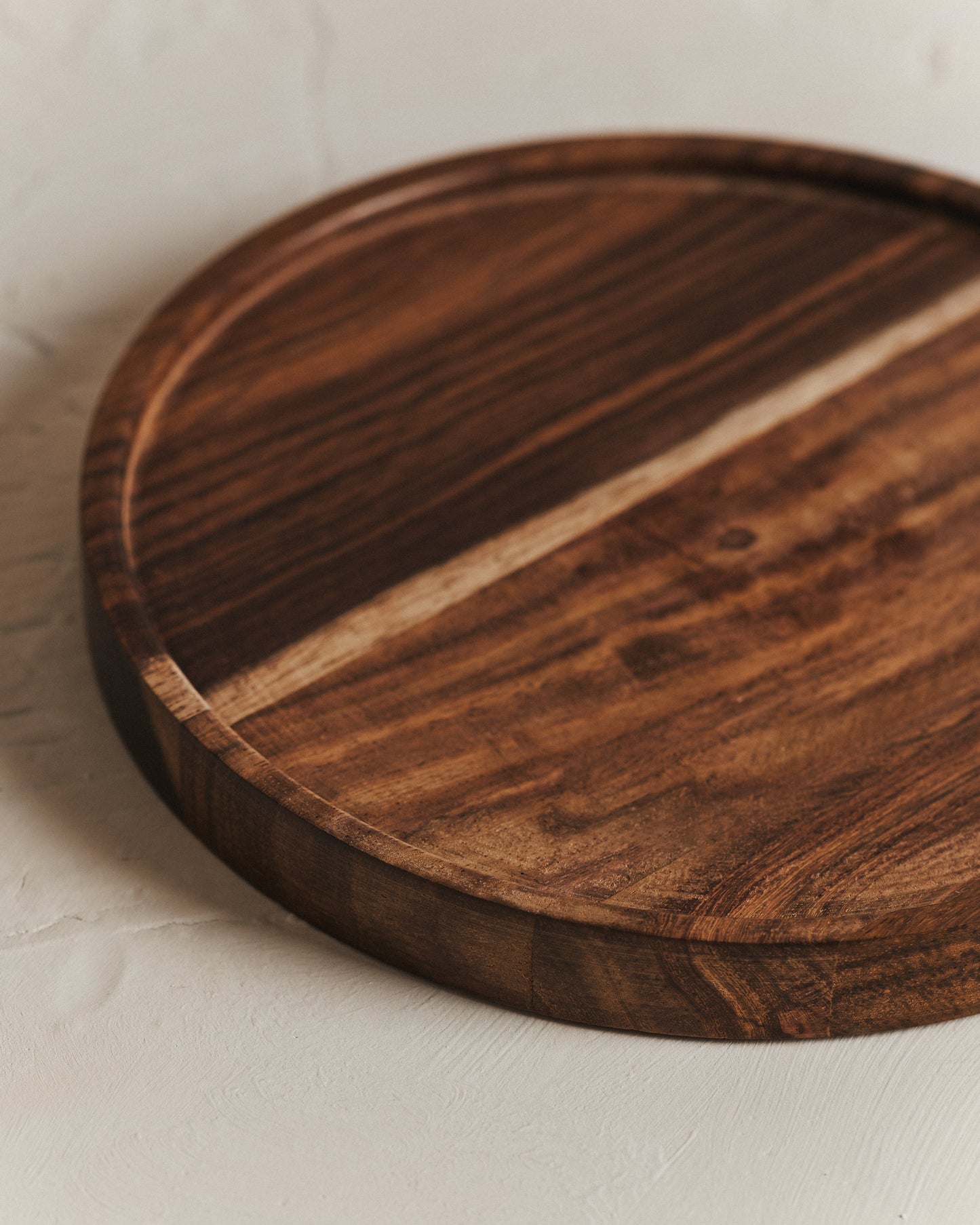 Cora Dark Wood Tray | 20cm Dia