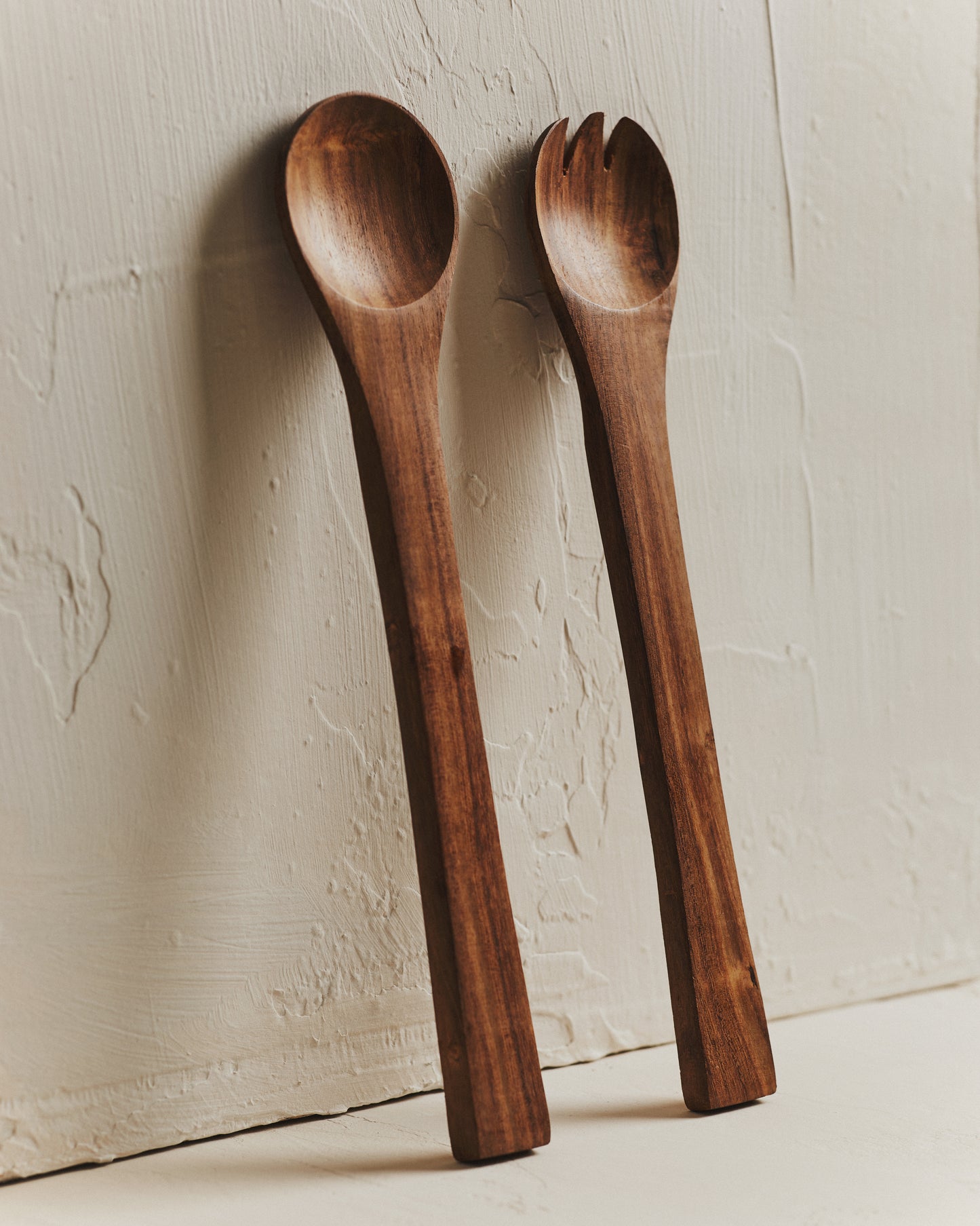 Cora Dark Wood Salad Servers