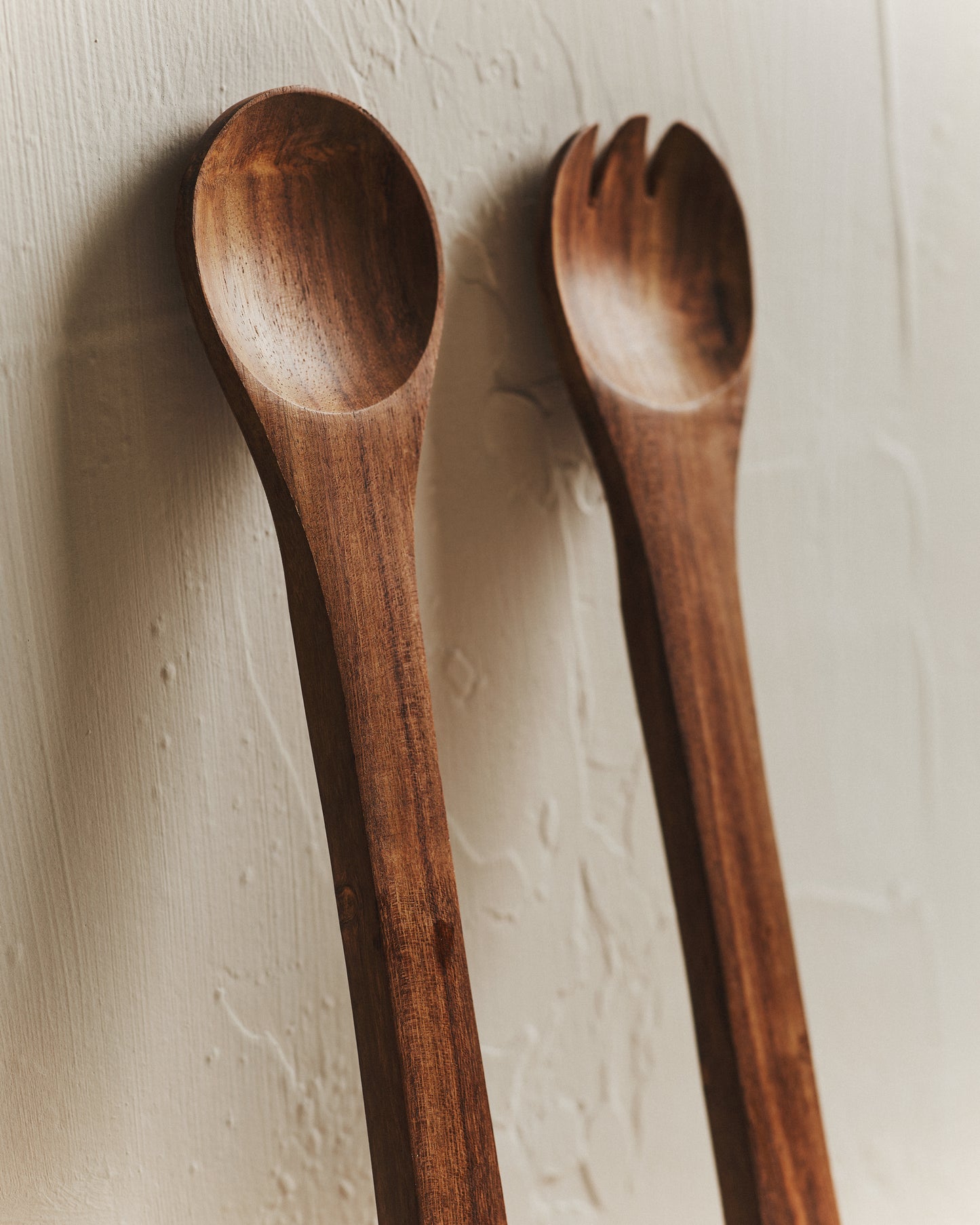 Cora Dark Wood Salad Servers