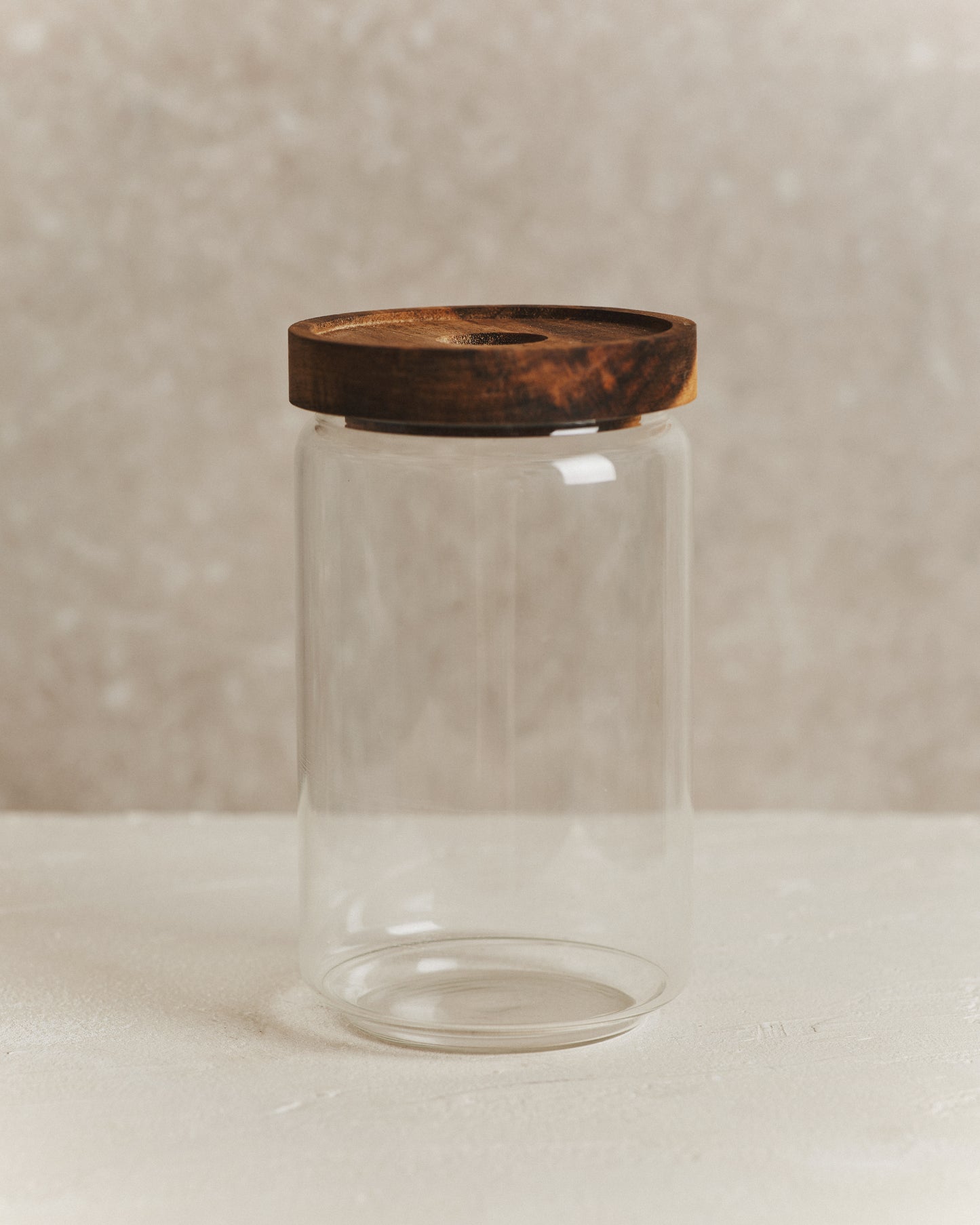 Larder Acacia Wood Glass Storage Jar | Medium