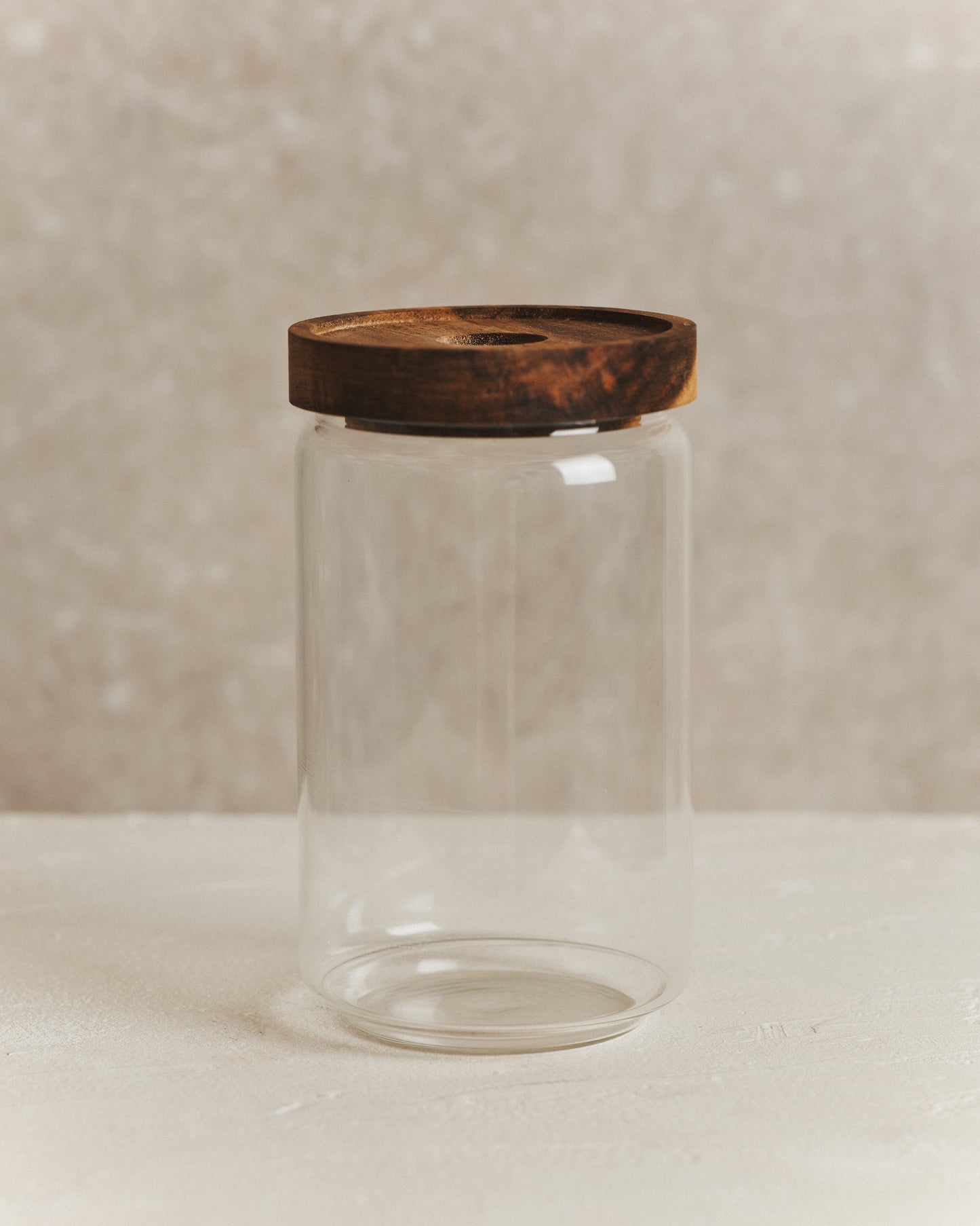 Larder Acacia Wood Glass Storage Jar | Medium