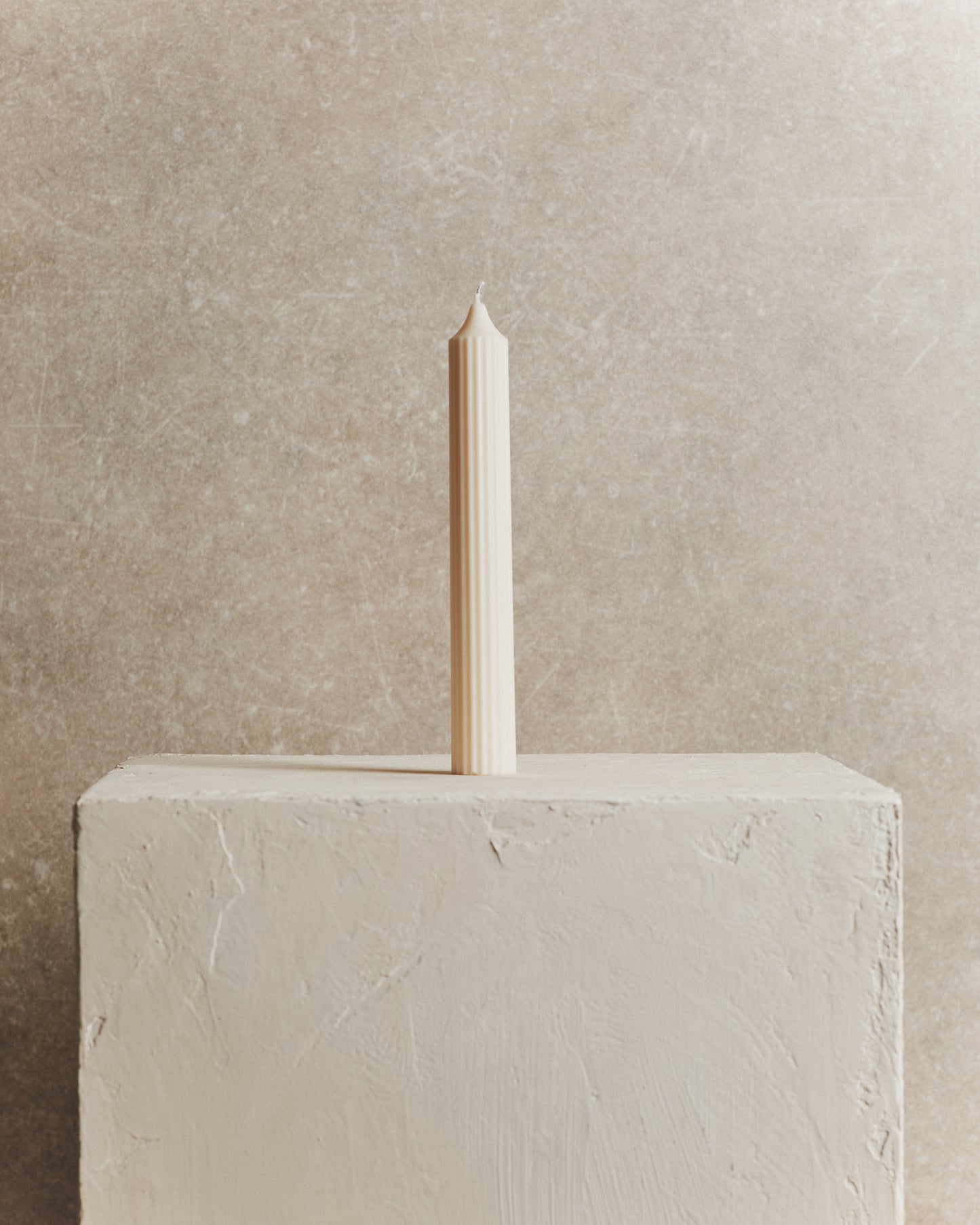 Ivory Fluted Candle | Tall
