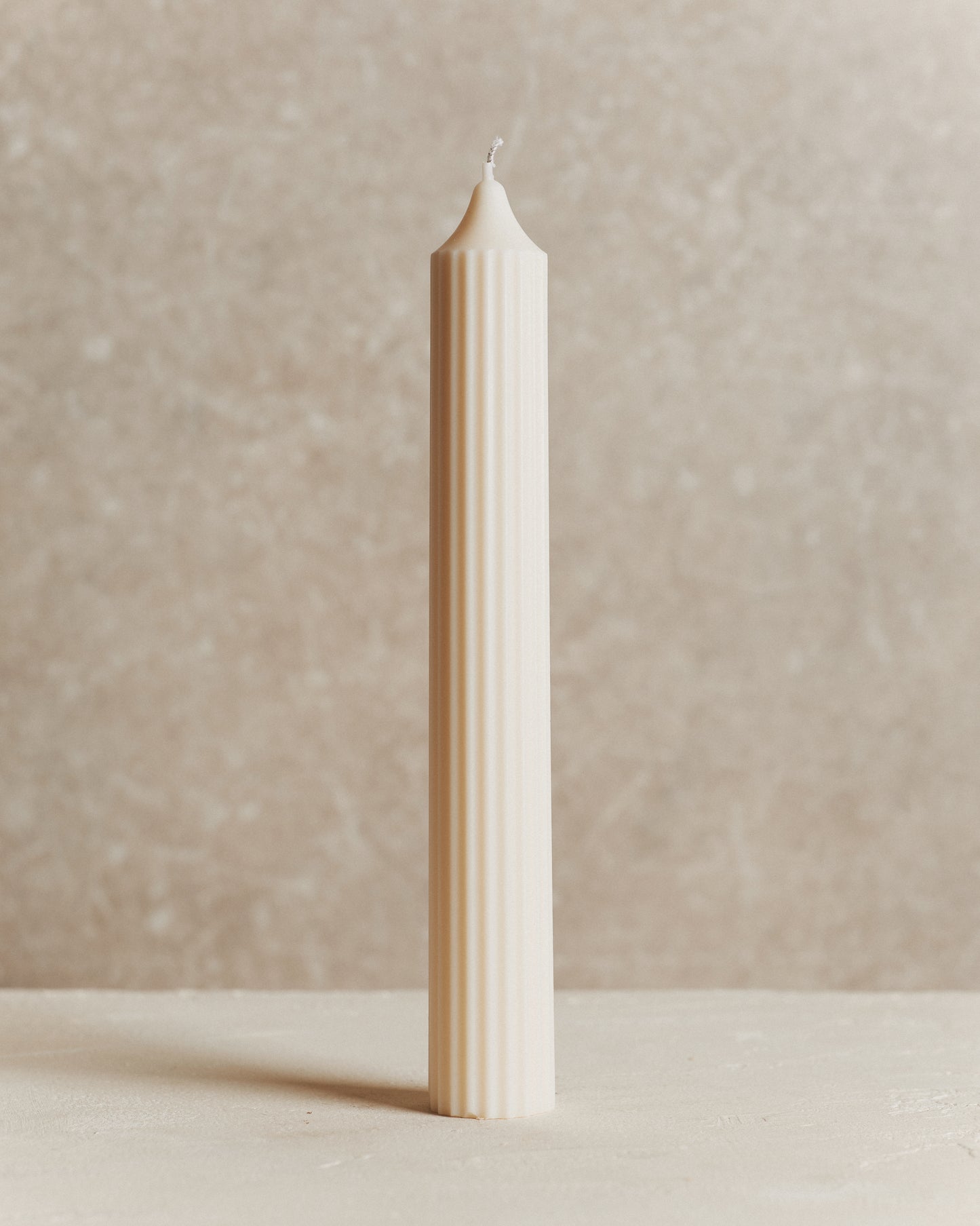 Ivory Fluted Candle | Tall