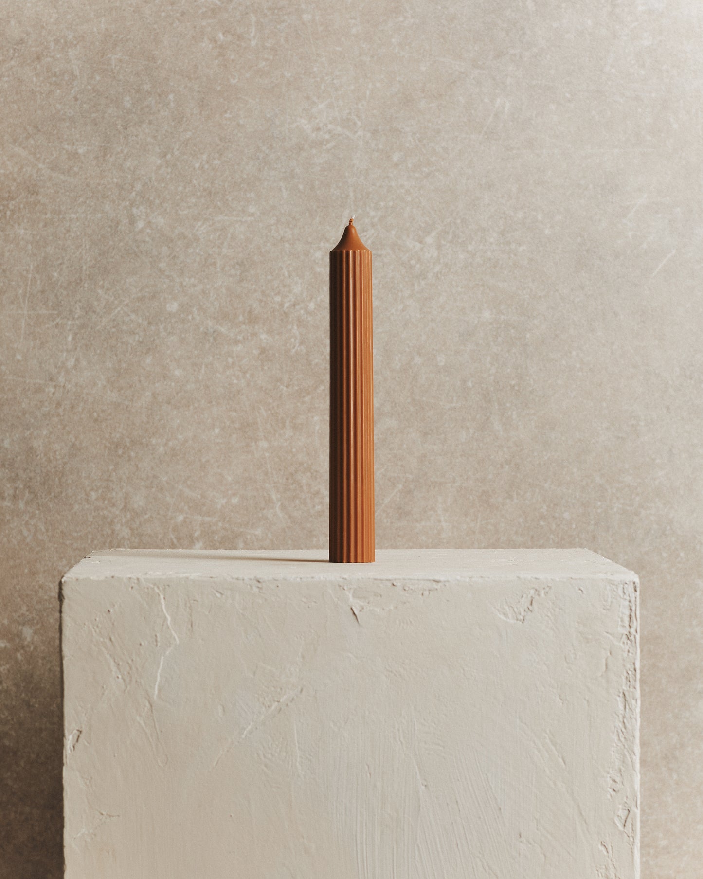 Rust Fluted Candle | Tall