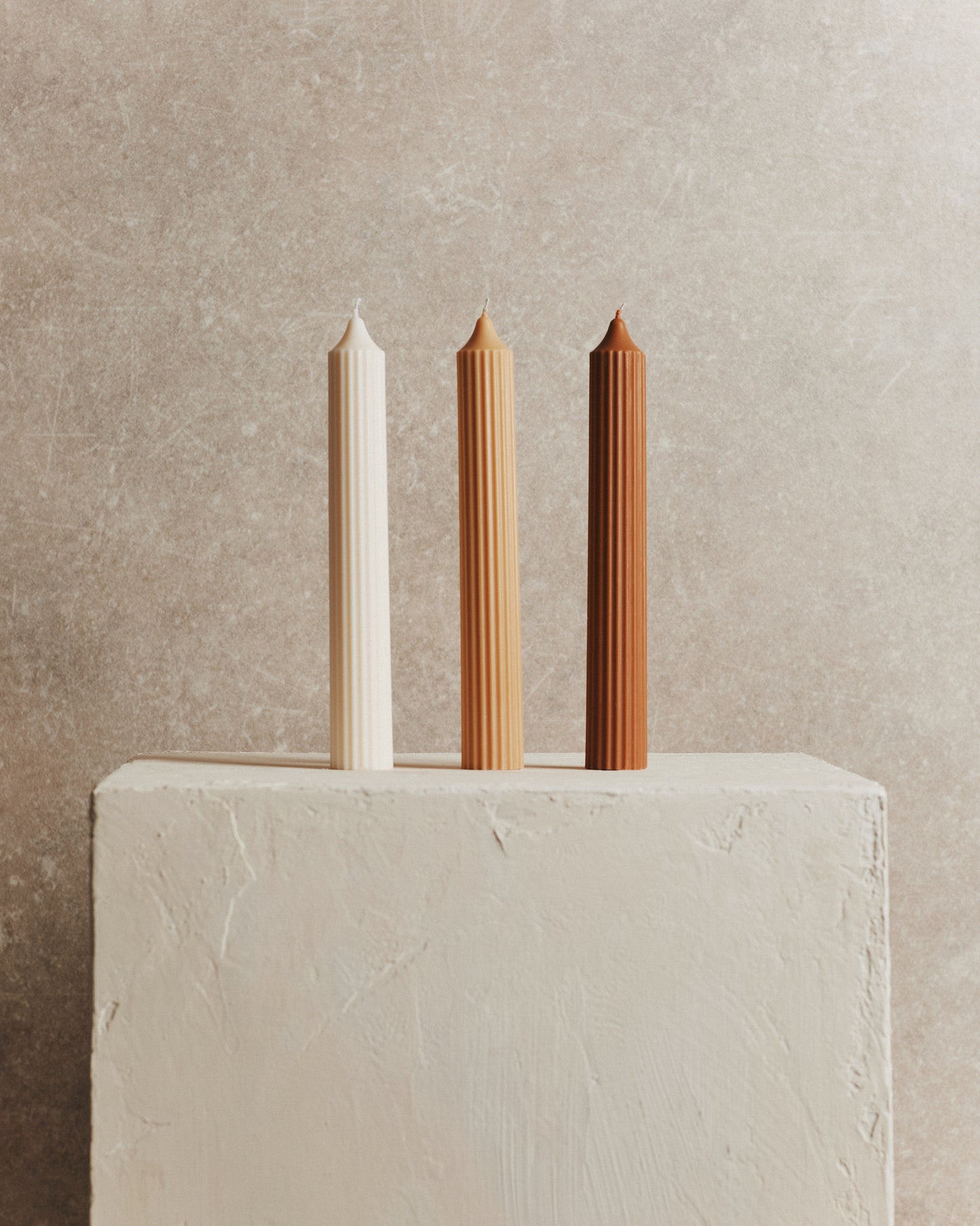 Rust Fluted Candle | Tall