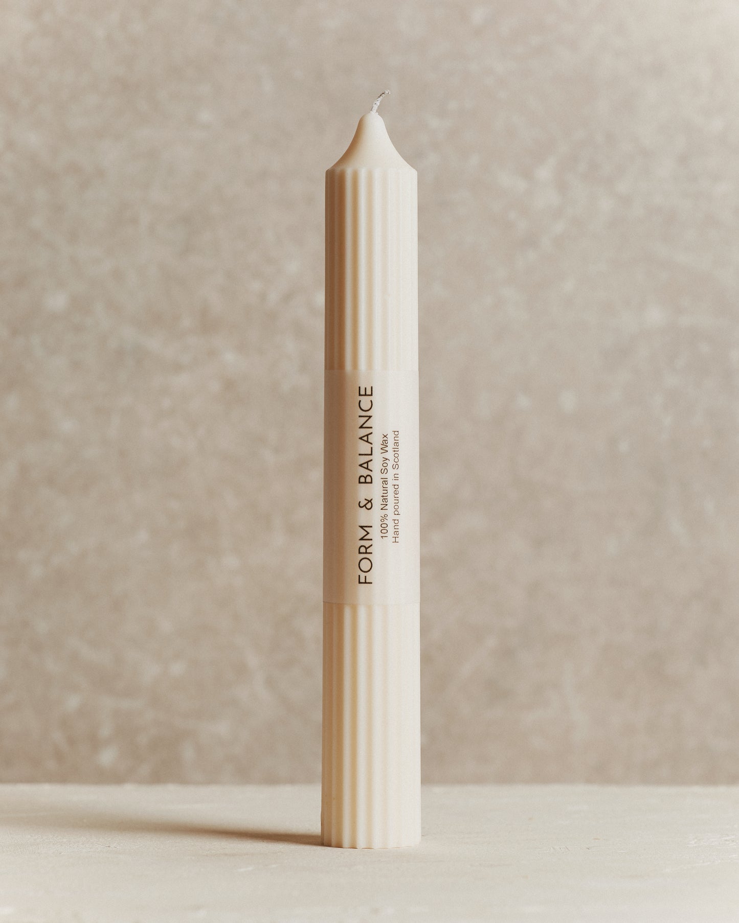 Ivory Fluted Candle | Tall