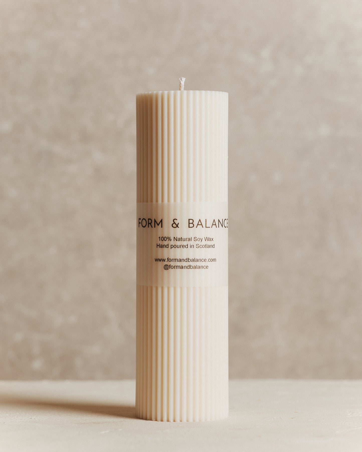 Ivory Fluted Candle | Large