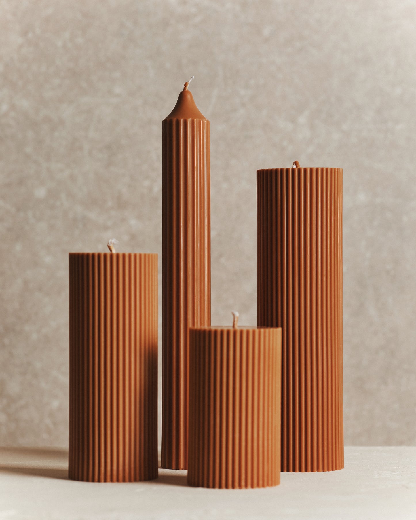 Rust Fluted Candle | Tall