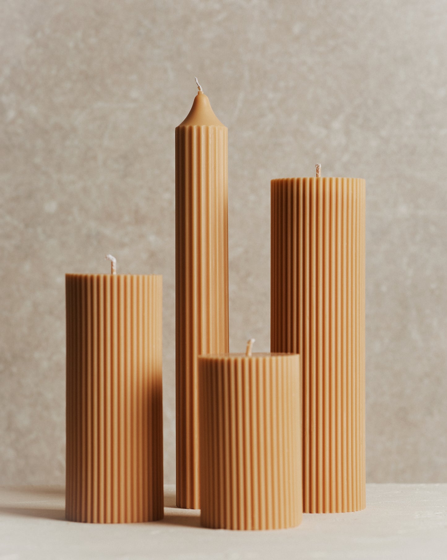 Biscuit Fluted Candle | Large