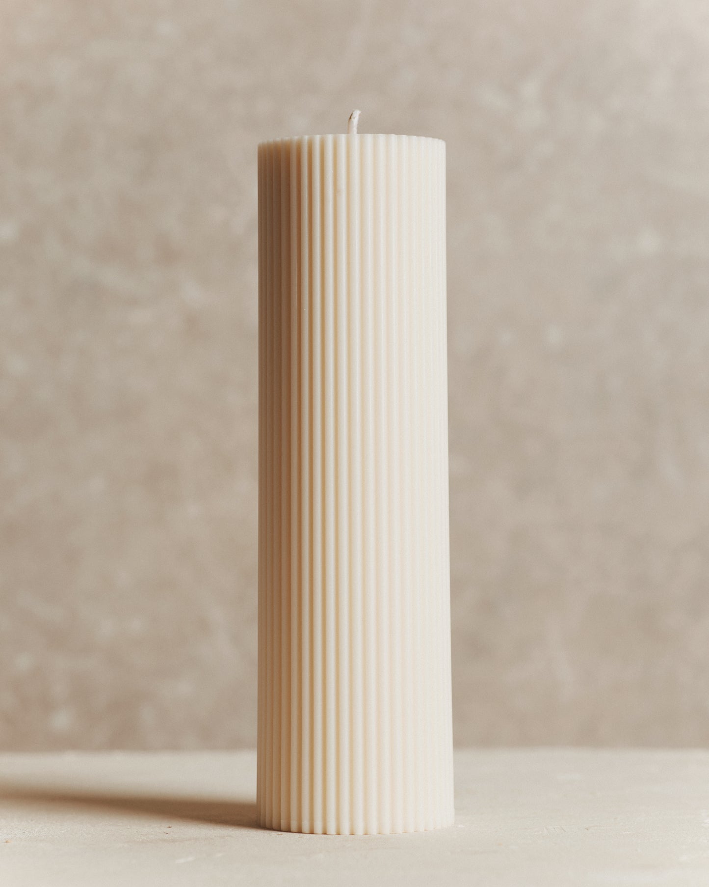 Ivory Fluted Candle | Large