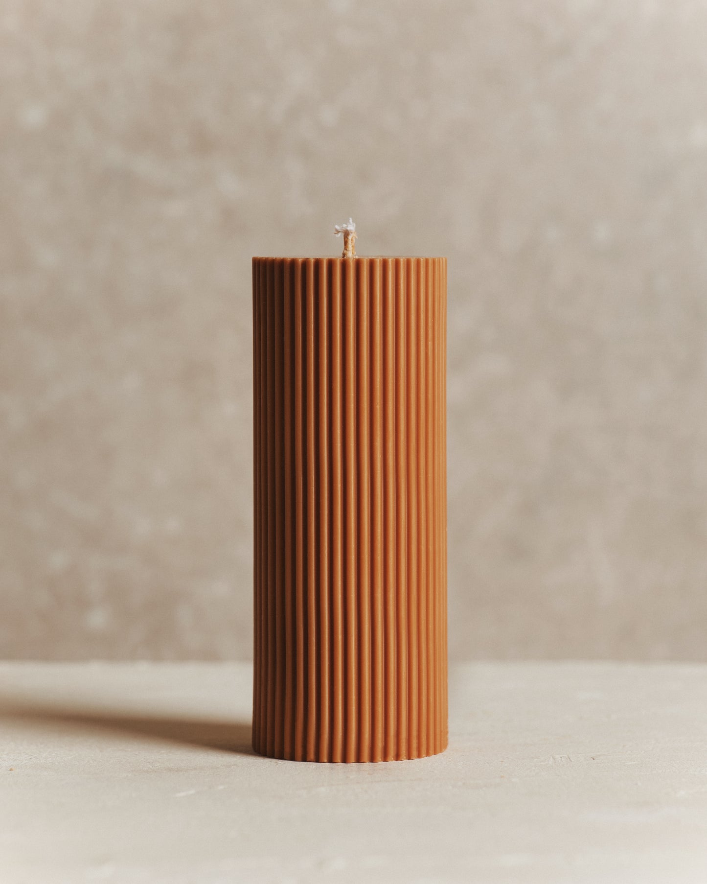 Rust Fluted Candle | Medium