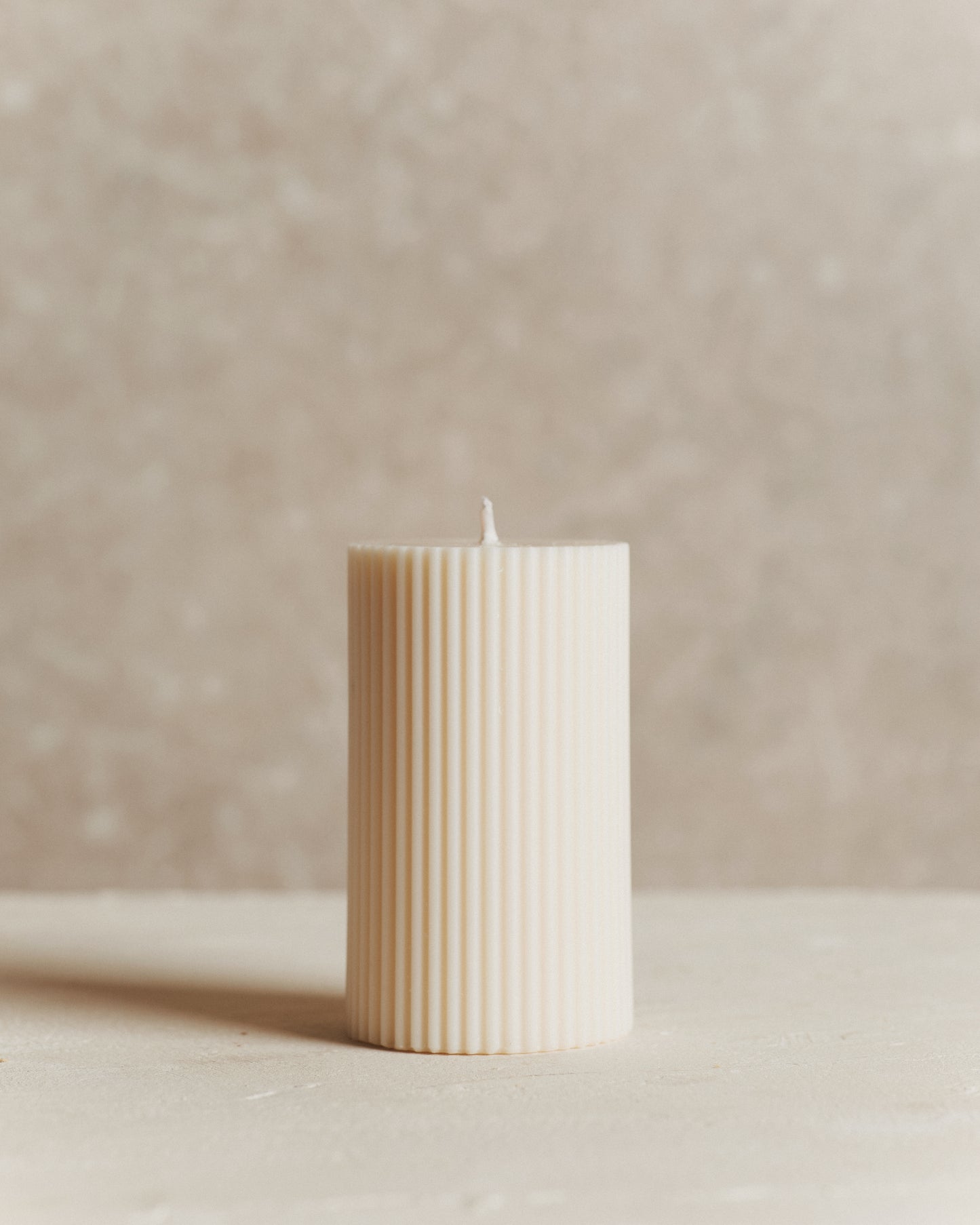 Ivory Fluted Candle | Small
