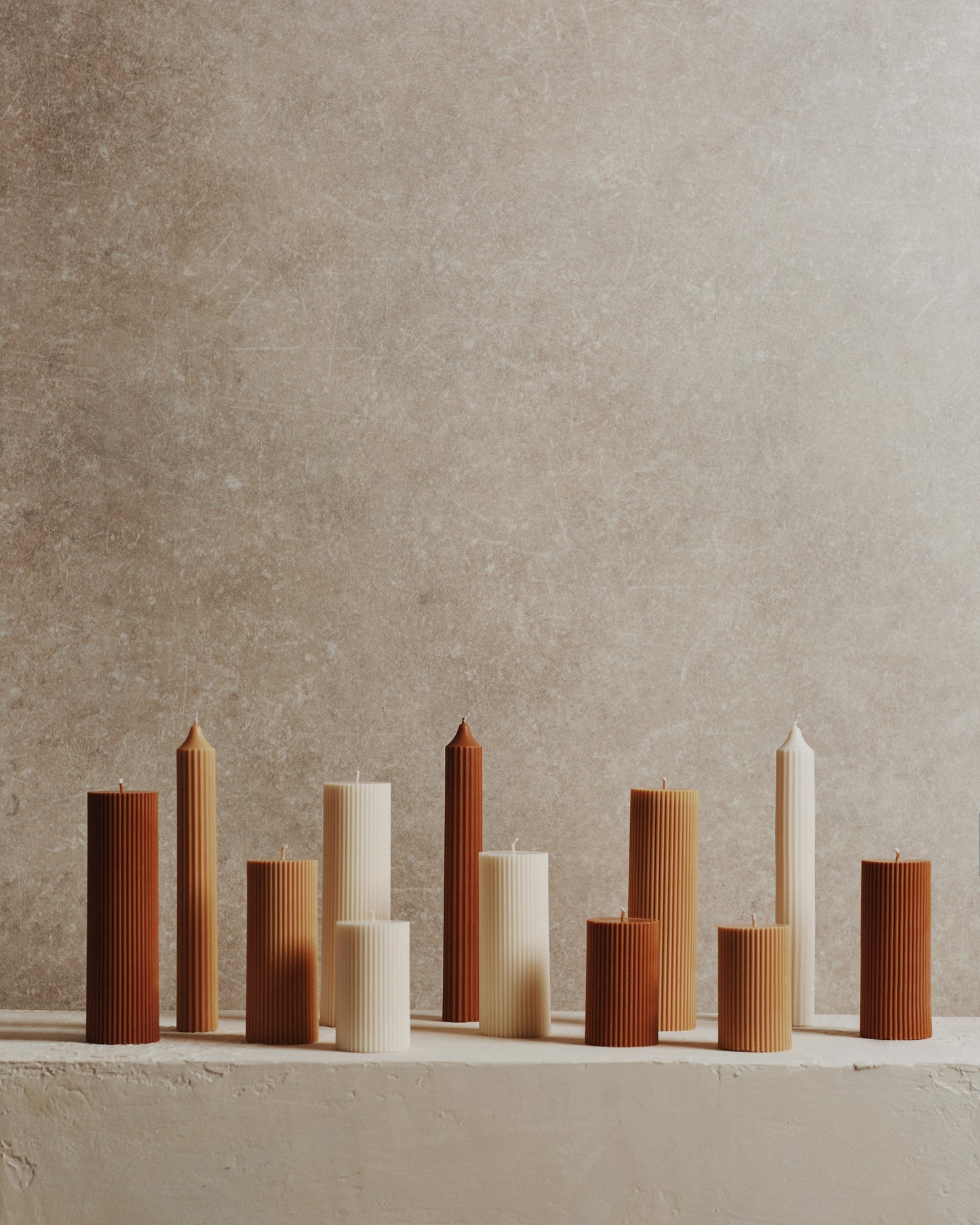 Ivory Fluted Candle | Tall