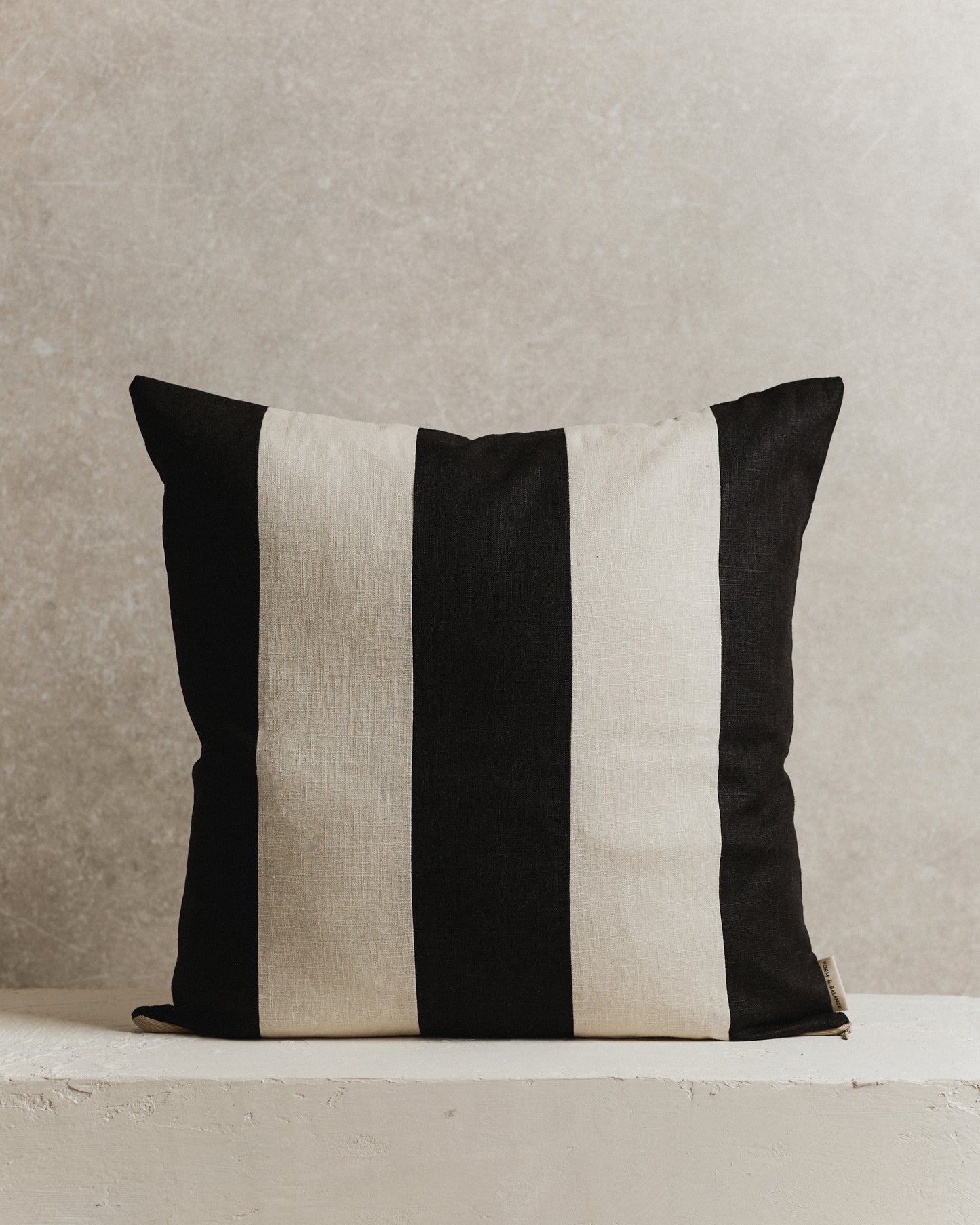 Maxi Stripe Cushion Cover | Black and Ecru