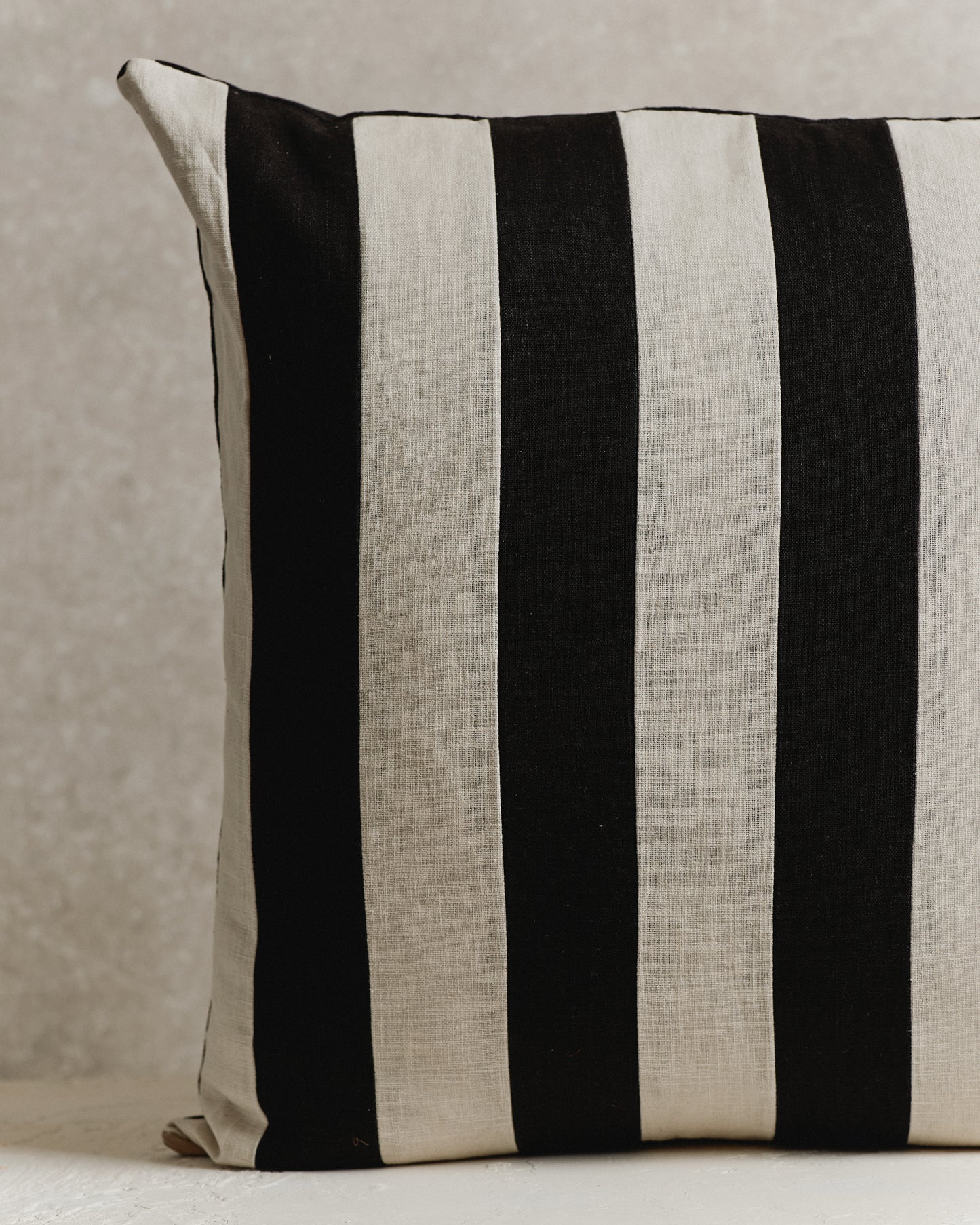 Mini Stripe Cushion Cover | Black and Ecru
