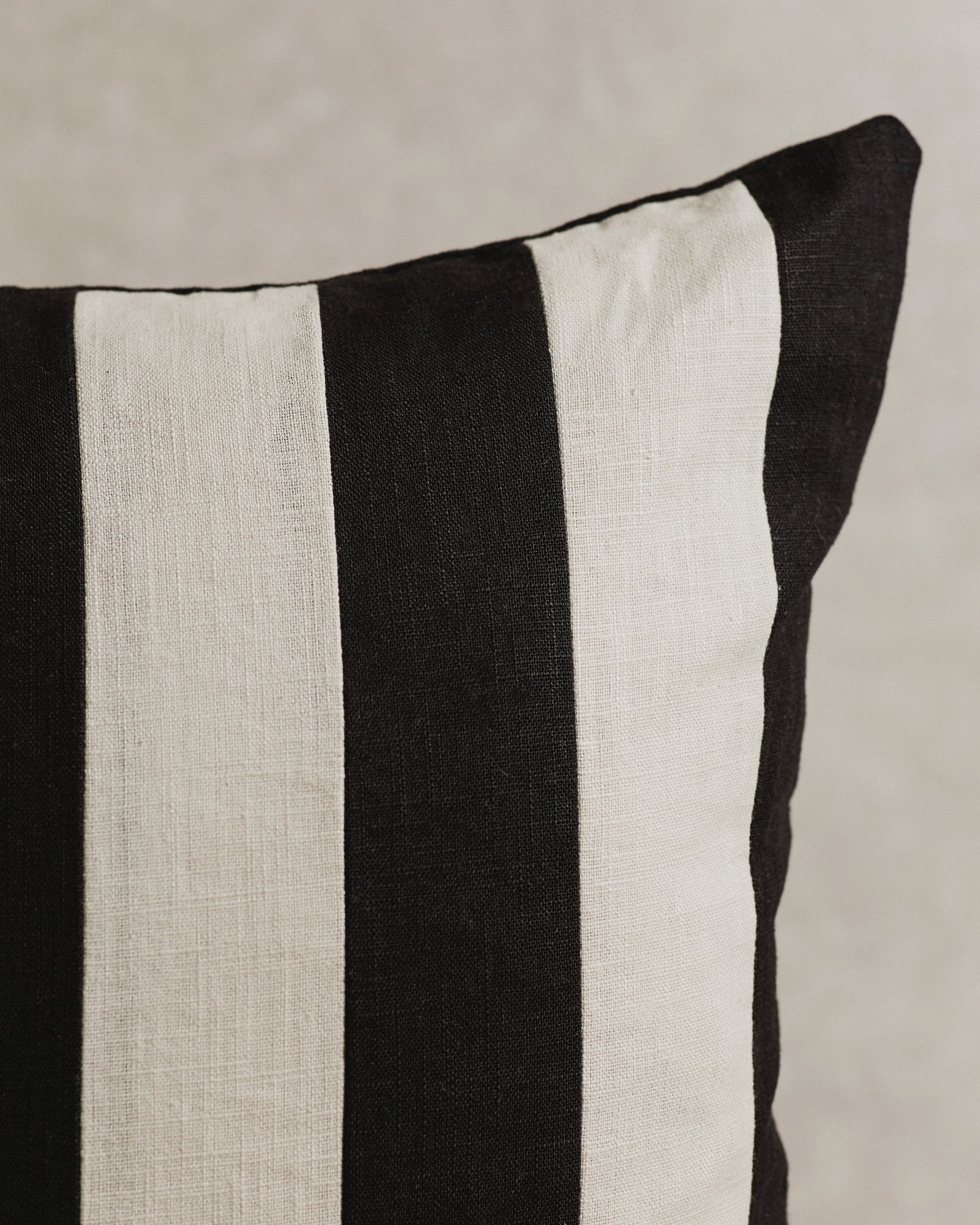 Mini Stripe Cushion Cover | Black and Ecru