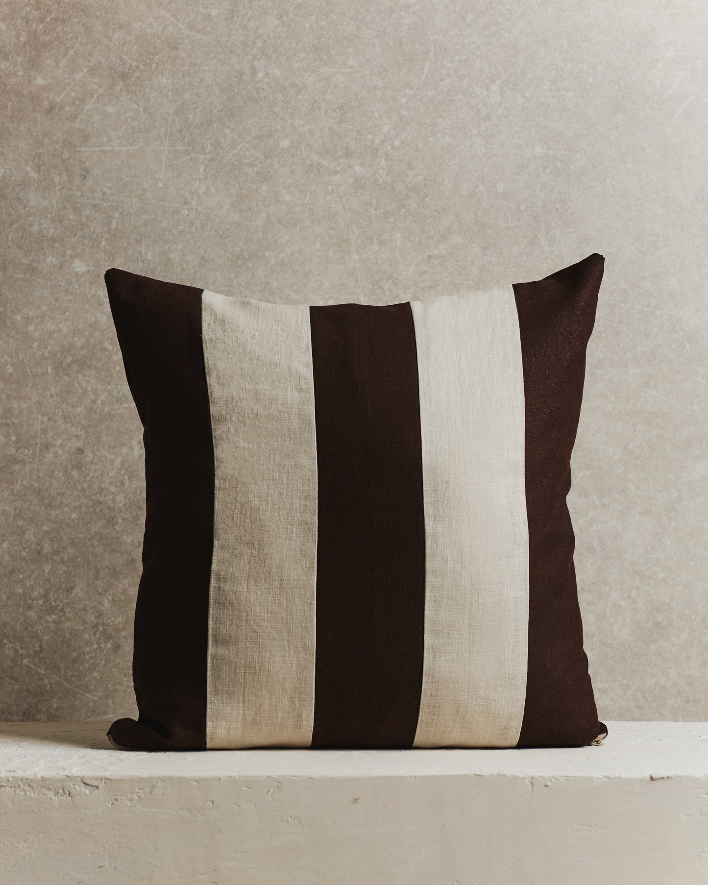 Maxi Stripe Cushion Cover | Espresso and Ecru