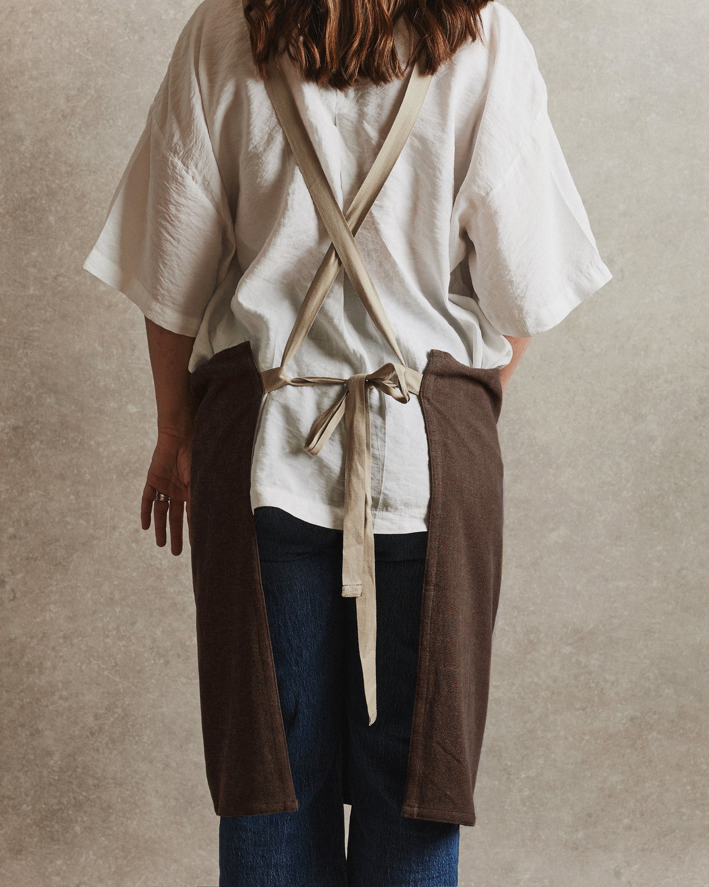 Linen Workwear Apron 001 | Espresso