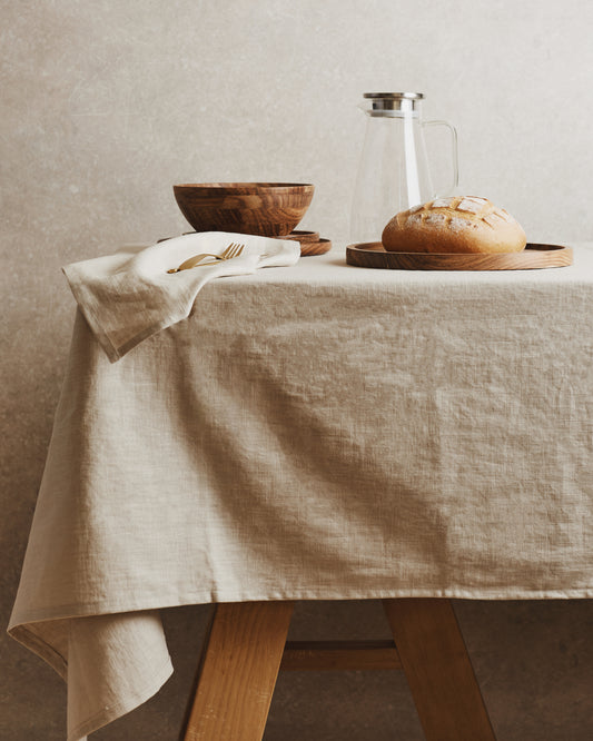 Washed Linen Table Cloth | Ecru