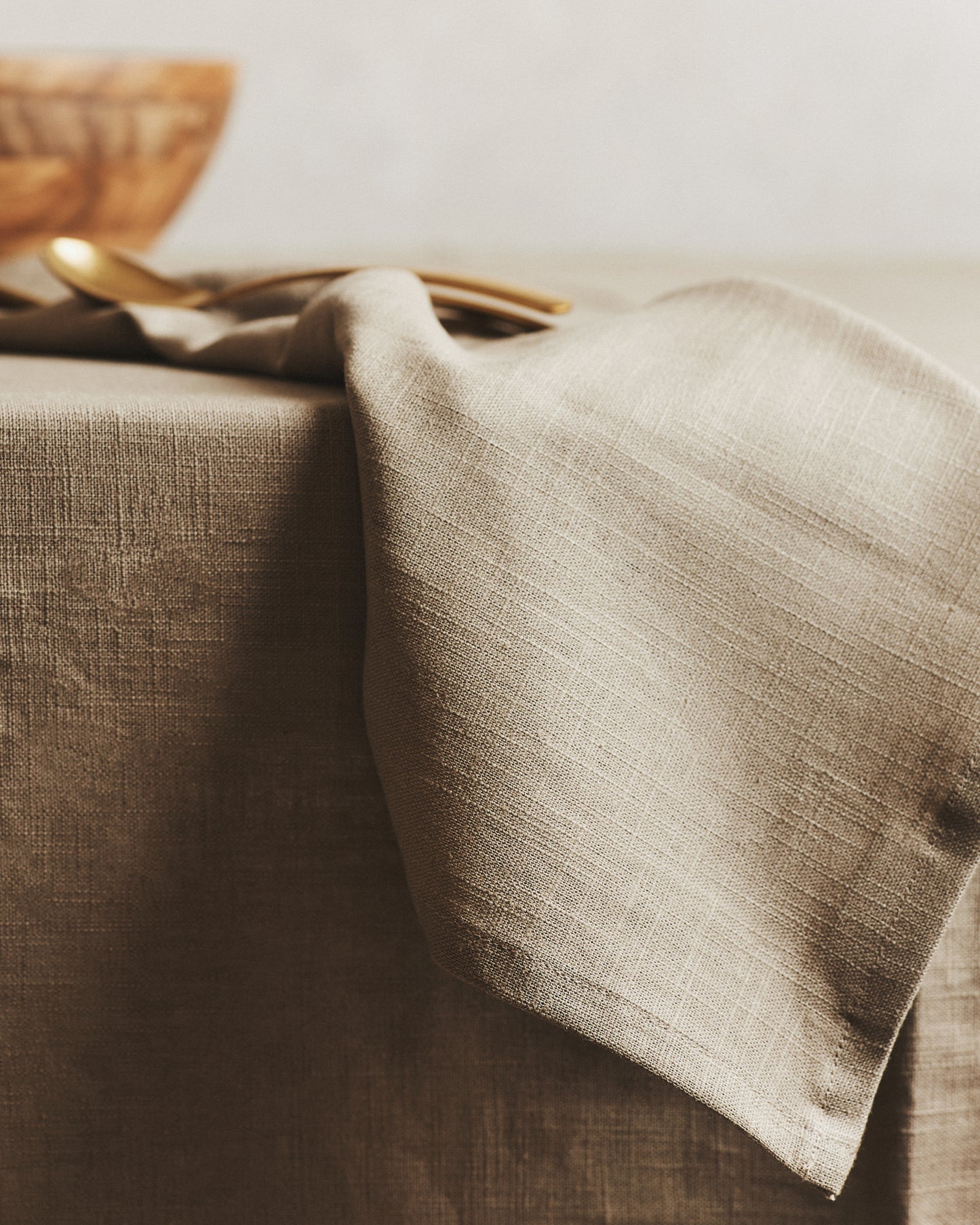 Washed Linen Table Cloth | Stone