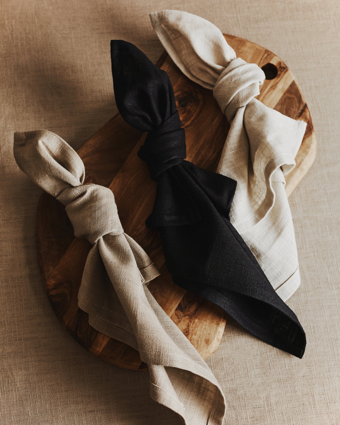 Set of 2 Washed Linen Napkins | Black