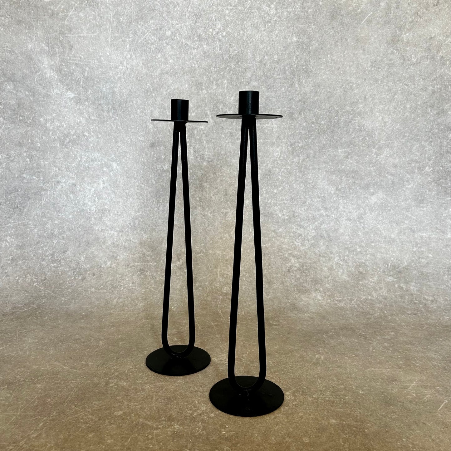 Pair of Large Metal Candle Sticks