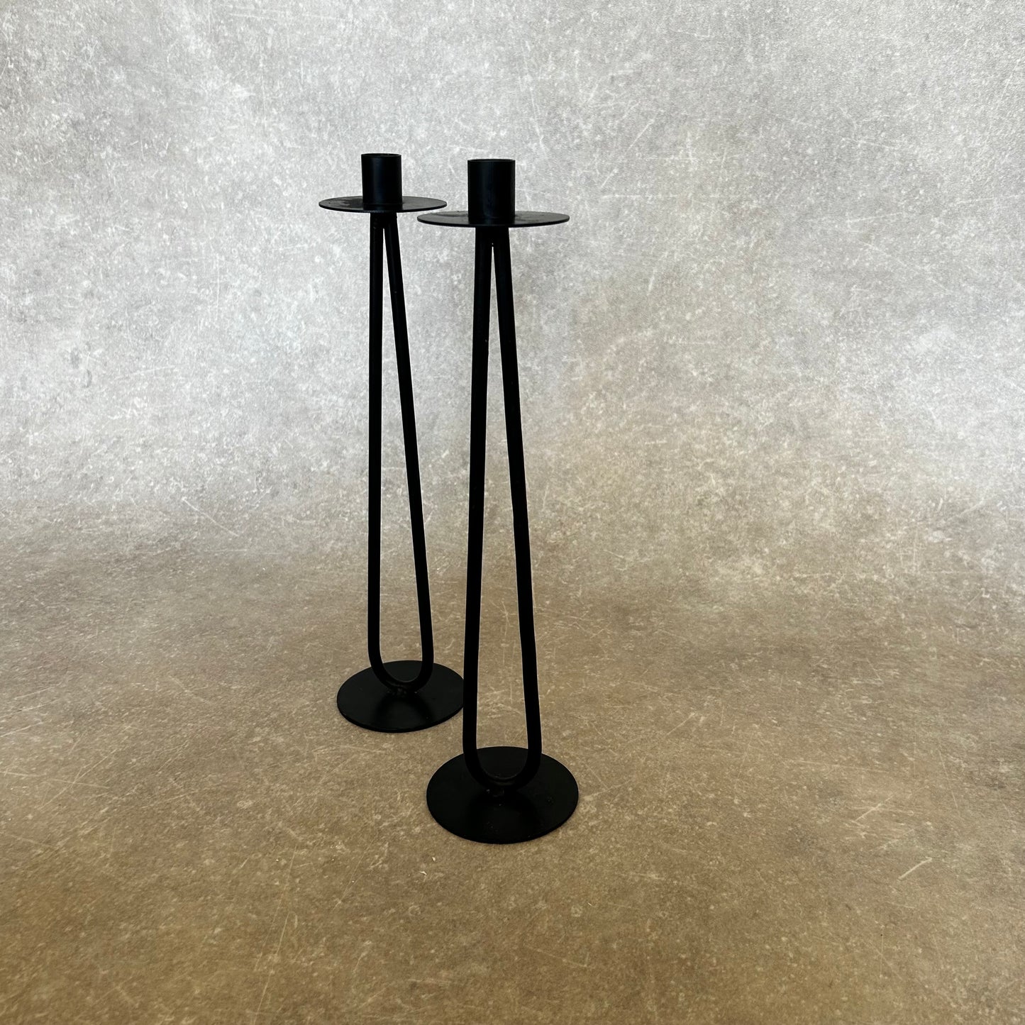 Pair of Large Metal Candle Sticks