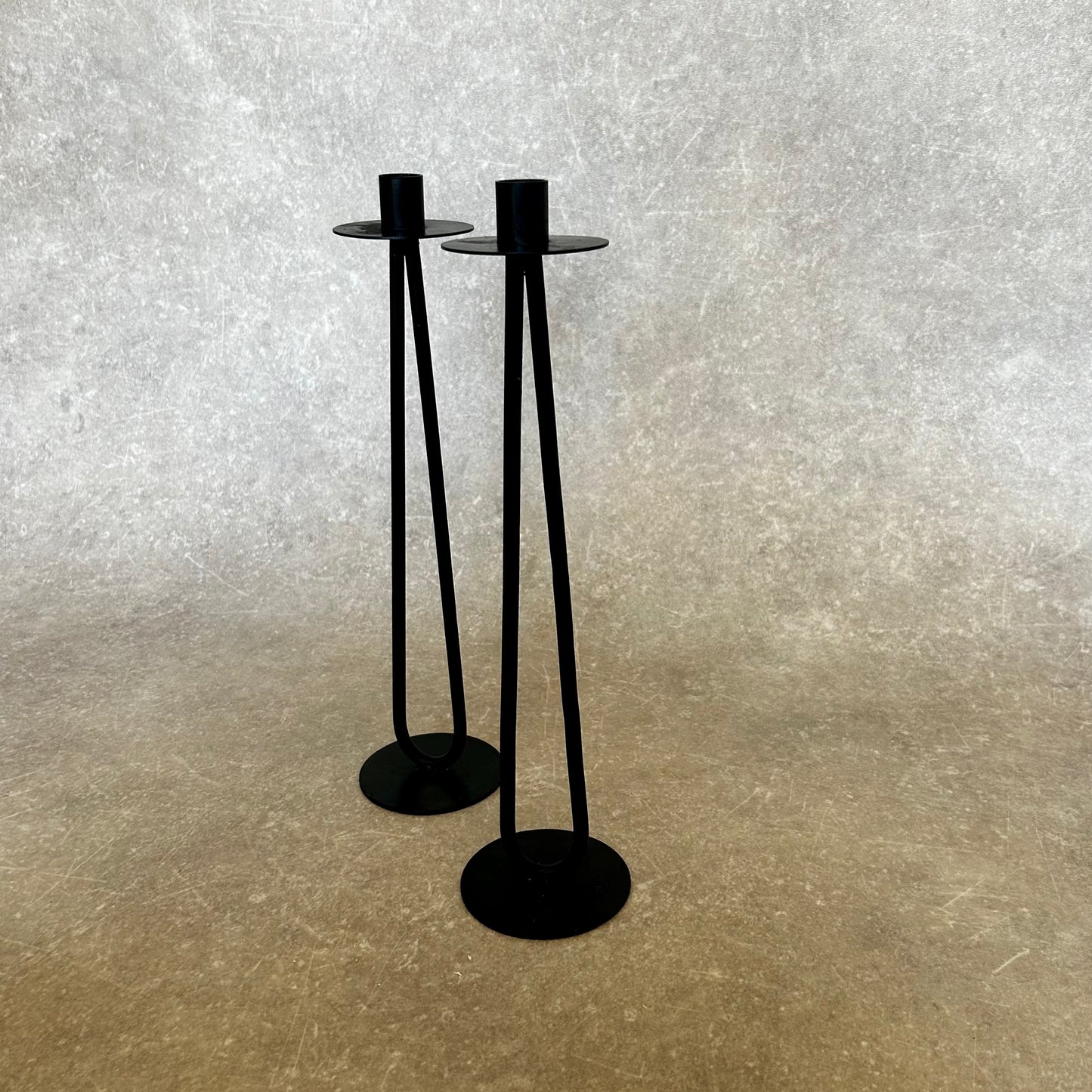 Pair of Large Metal Candle Sticks