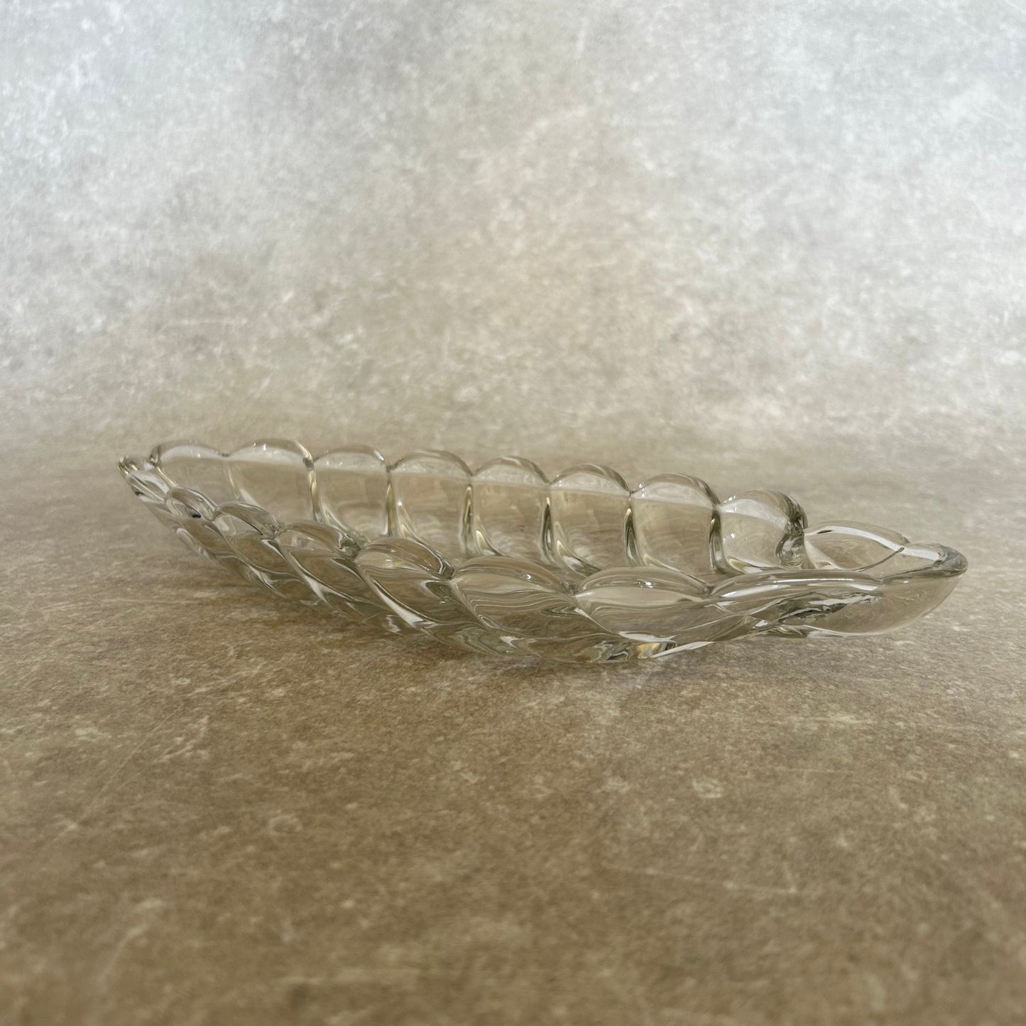 Vintage Glass Leaf Dish